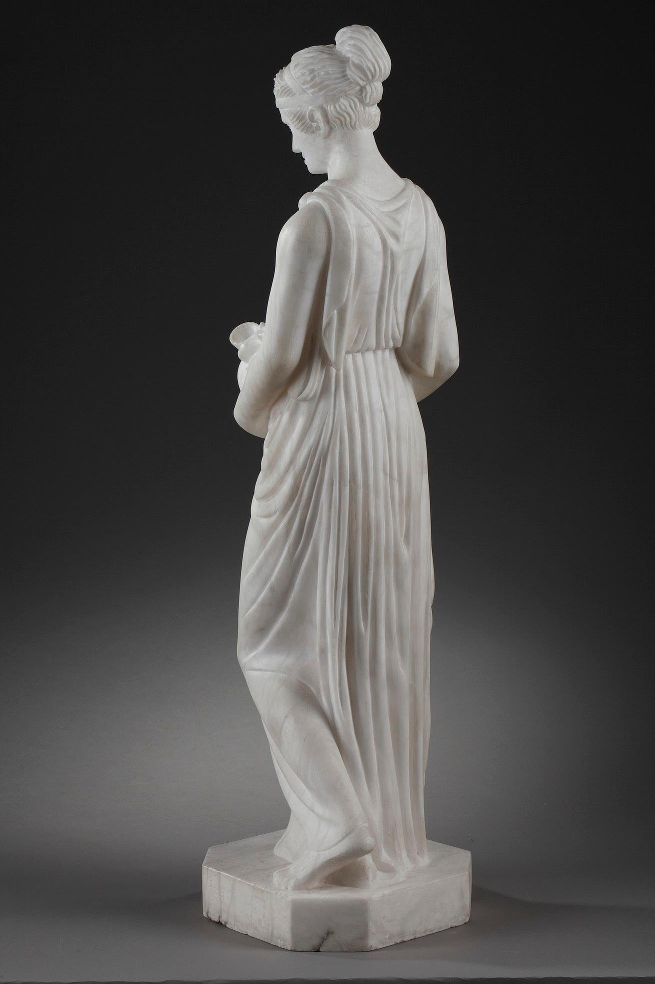 Art Deco Alabaster Sculpture The Samaritan Woman In Good Condition For Sale In Paris, FR