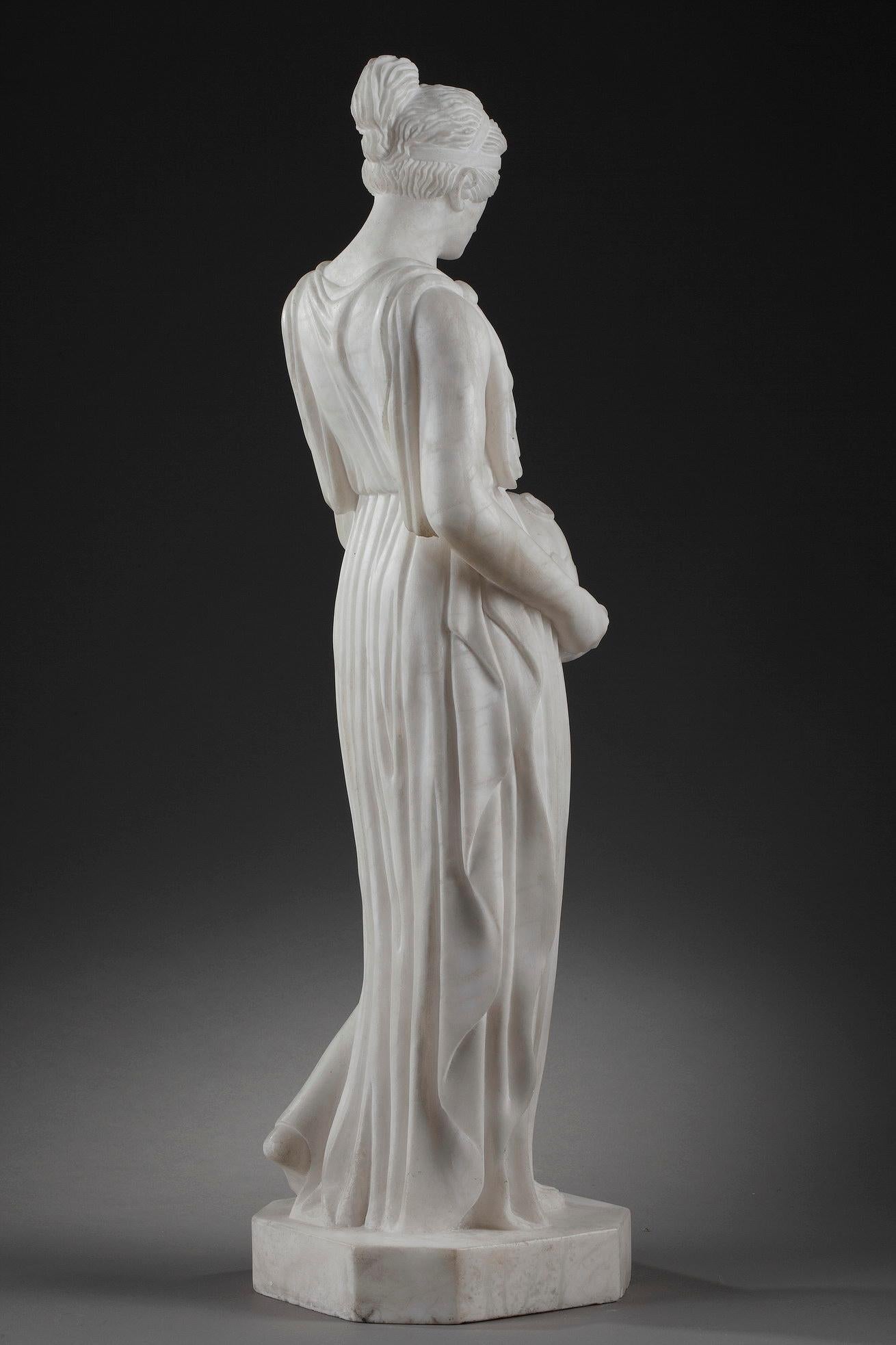 Art Deco Alabaster Sculpture The Samaritan Woman For Sale 1