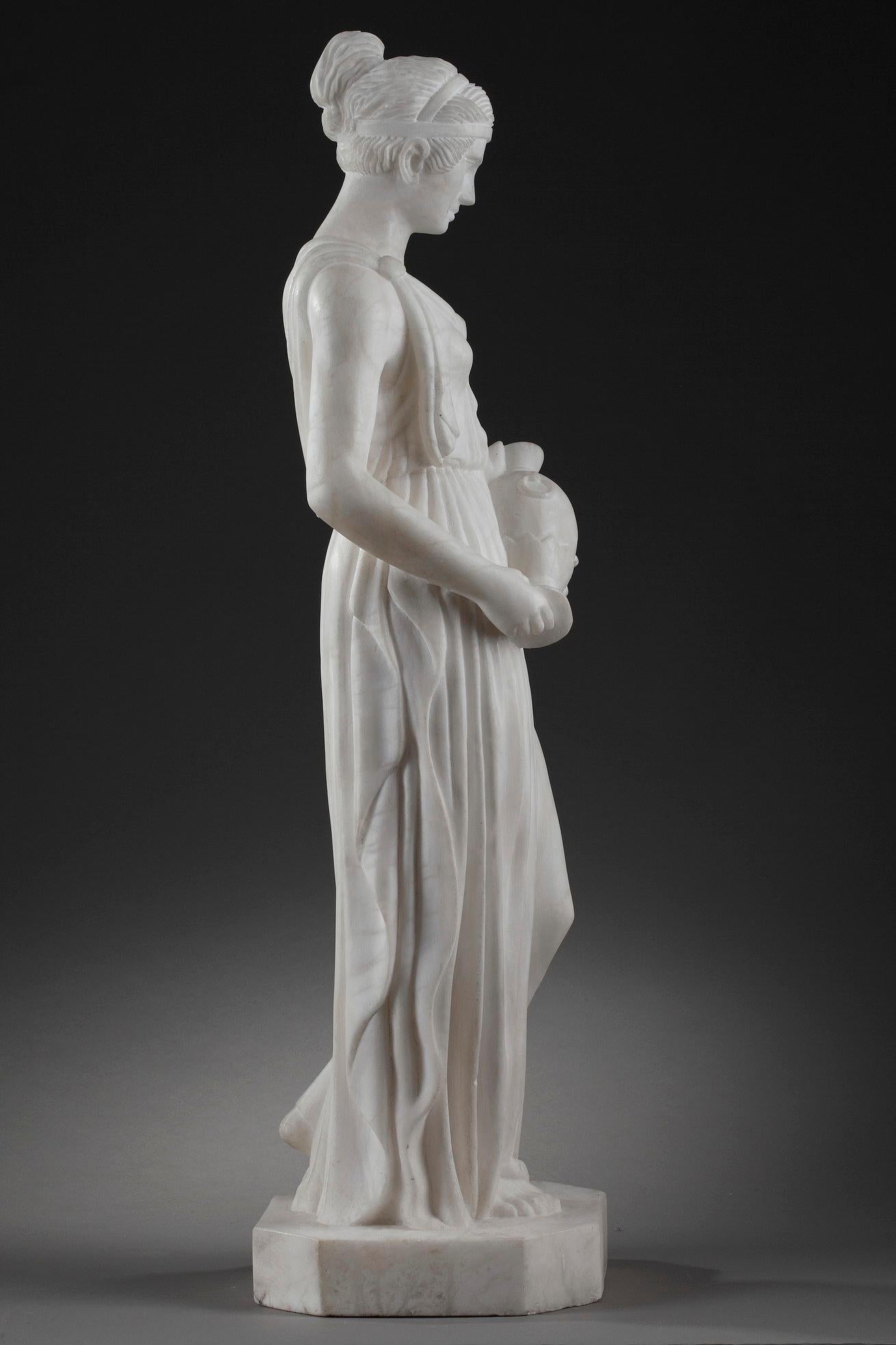 Art Deco Alabaster Sculpture The Samaritan Woman For Sale 2