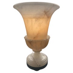 Antique Art Déco Alabaster table lamp. France 1940s.