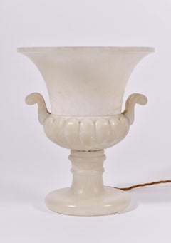 Art Deco Alabaster Uplighter Urn Lamp