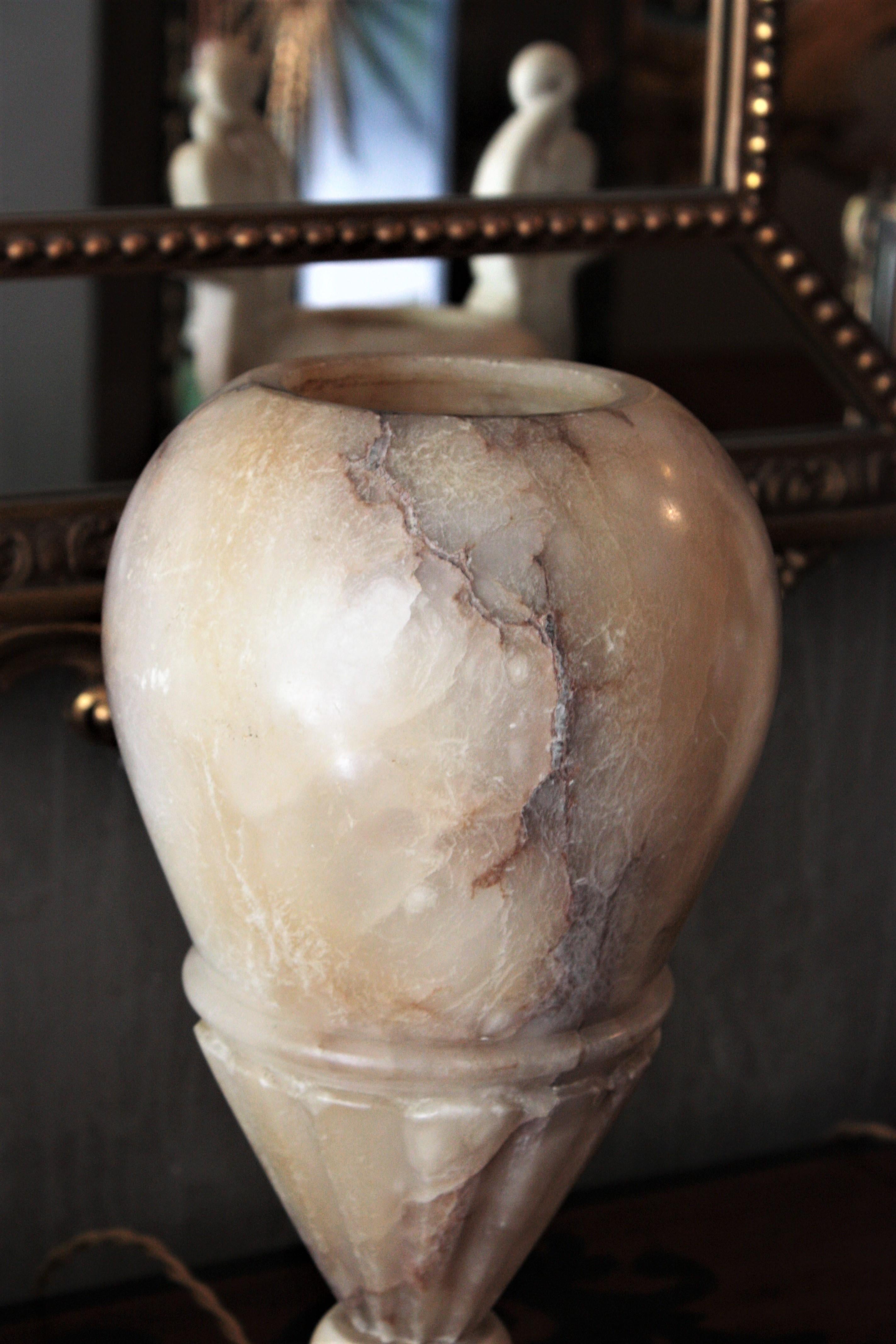 Art Deco Alabaster Urn Lamp For Sale 4
