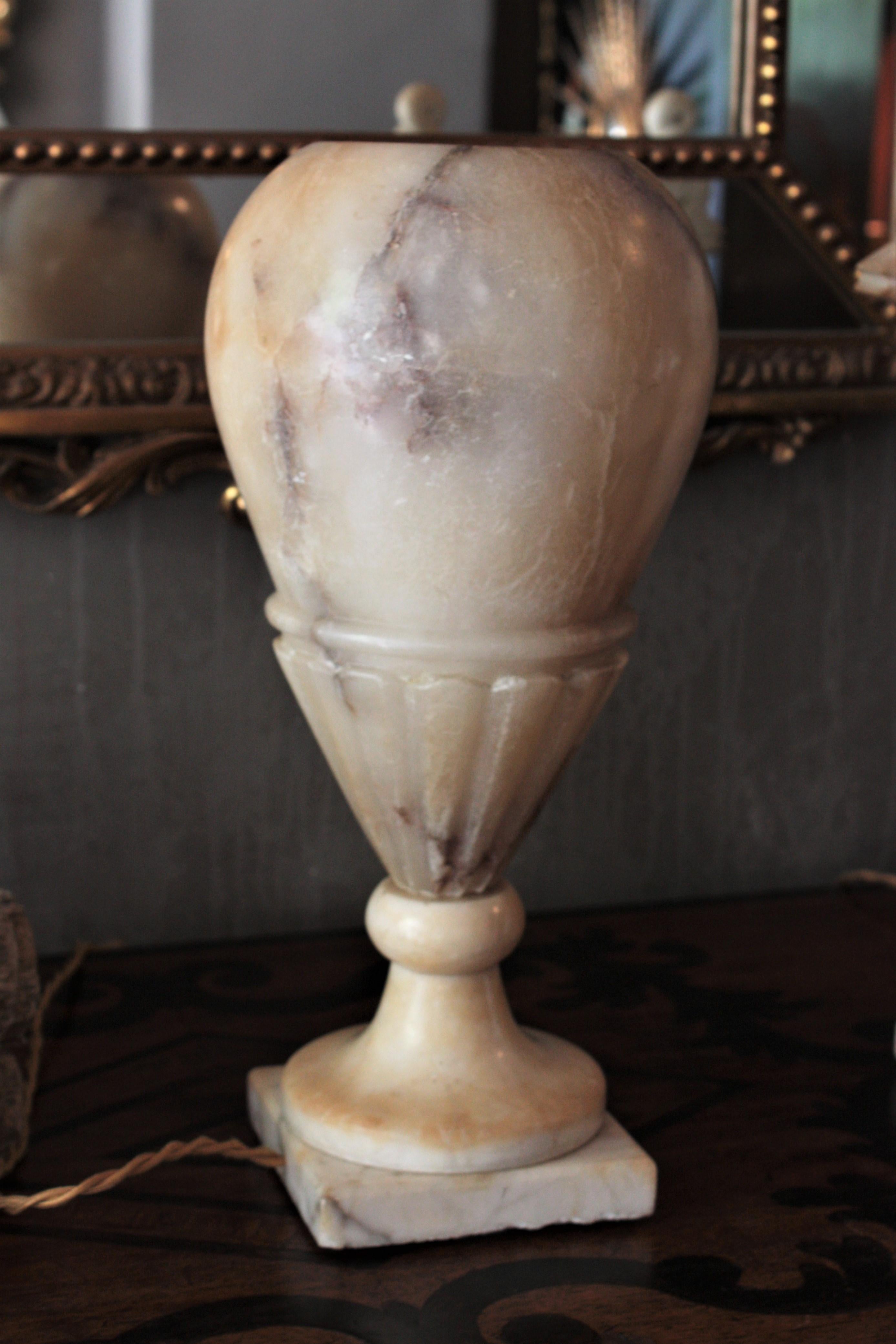 Art Deco Alabaster Urn Lamp For Sale 5