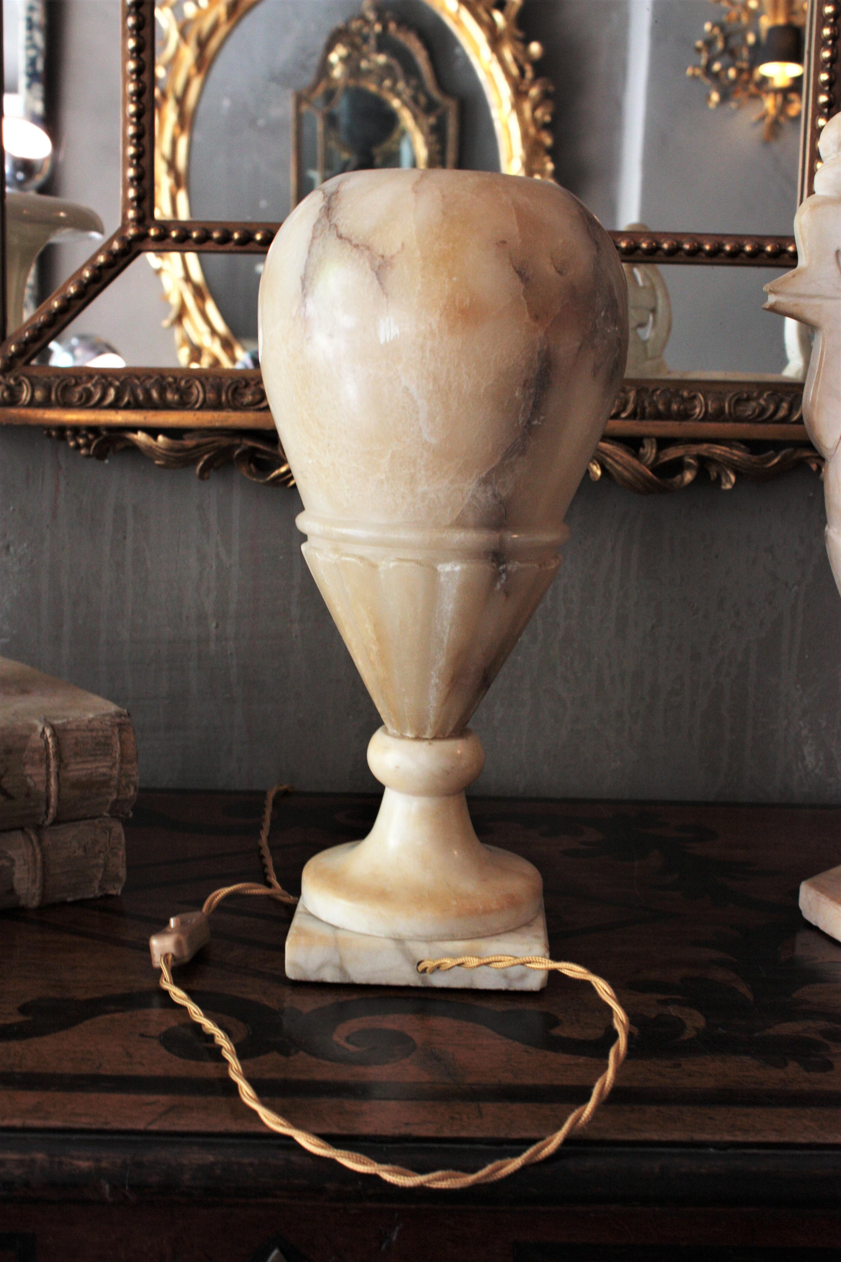 Art Deco Alabaster Urn Lamp For Sale 8