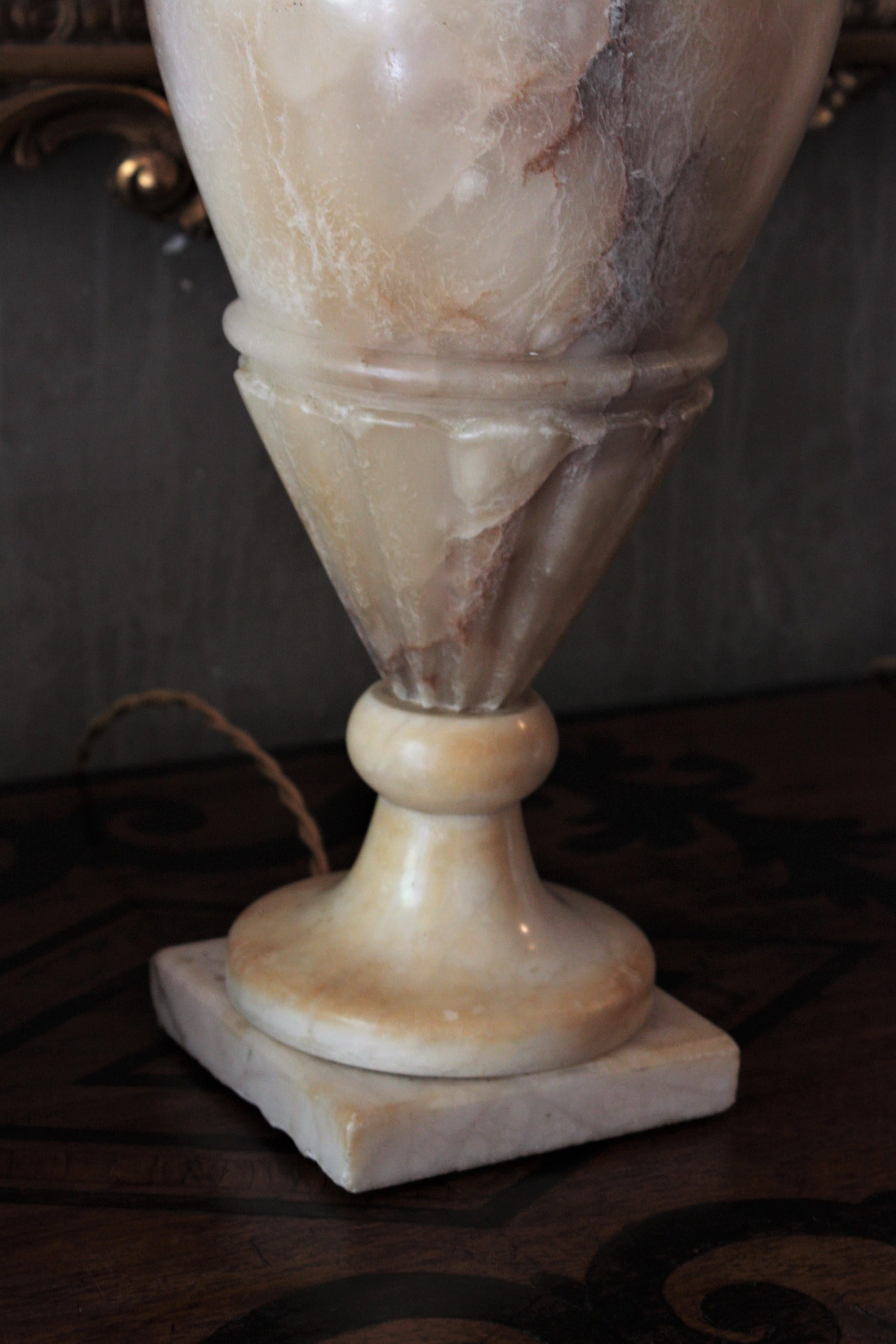 Art Deco Alabaster Urn Lamp For Sale 9