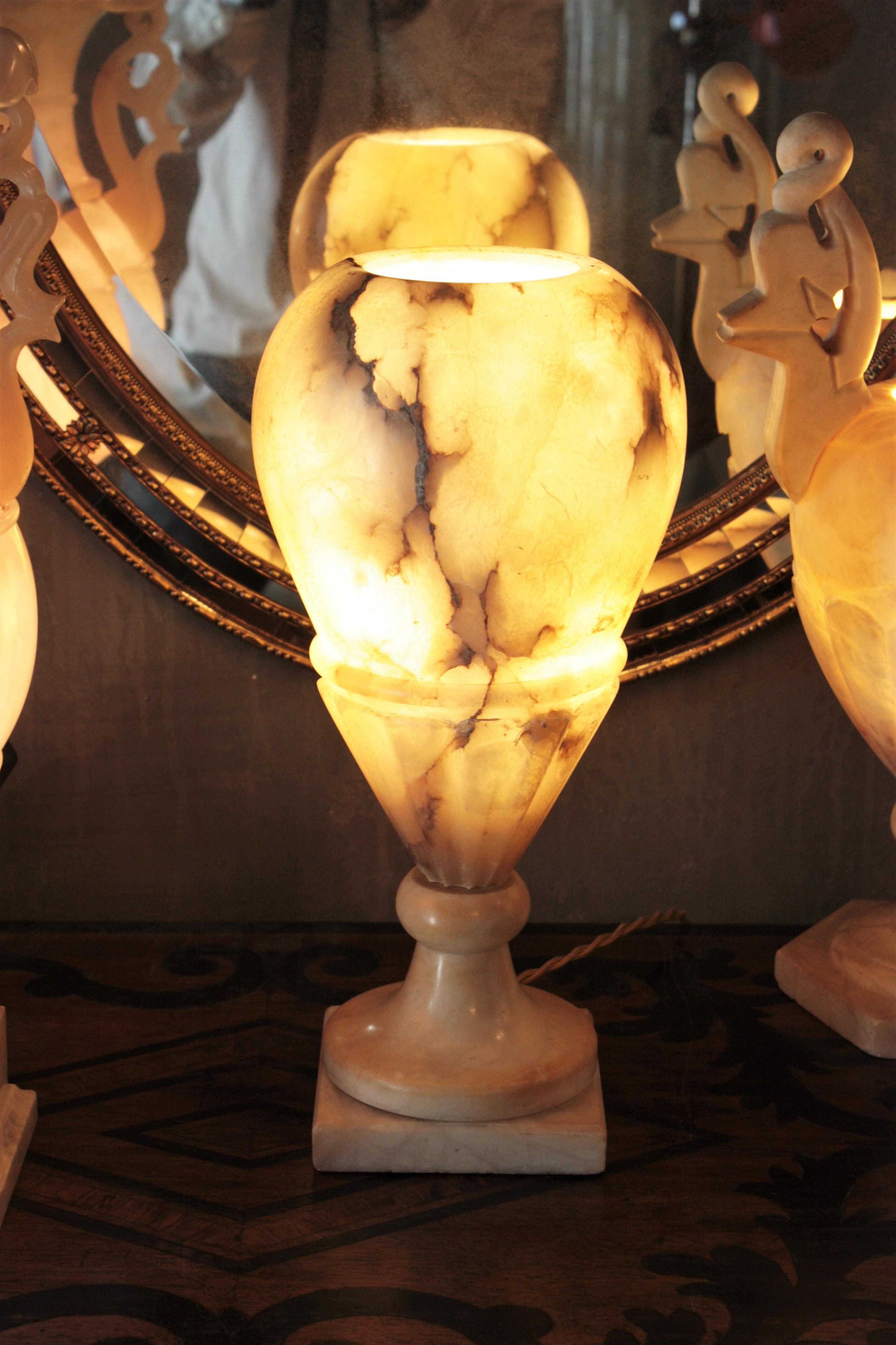 Art Deco Alabaster Urn Lamp For Sale 11