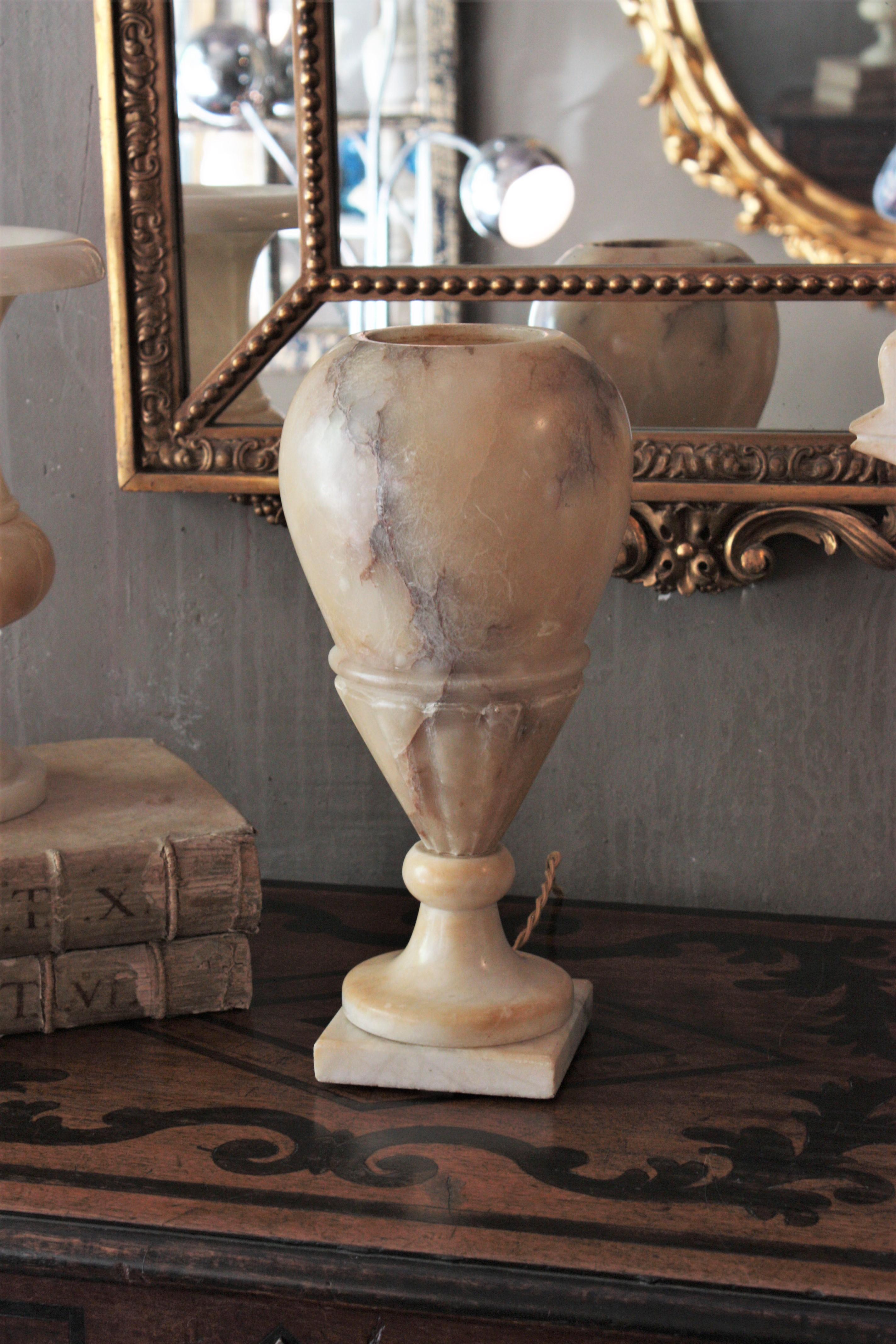 Art Deco Alabaster Urn Lamp For Sale 1