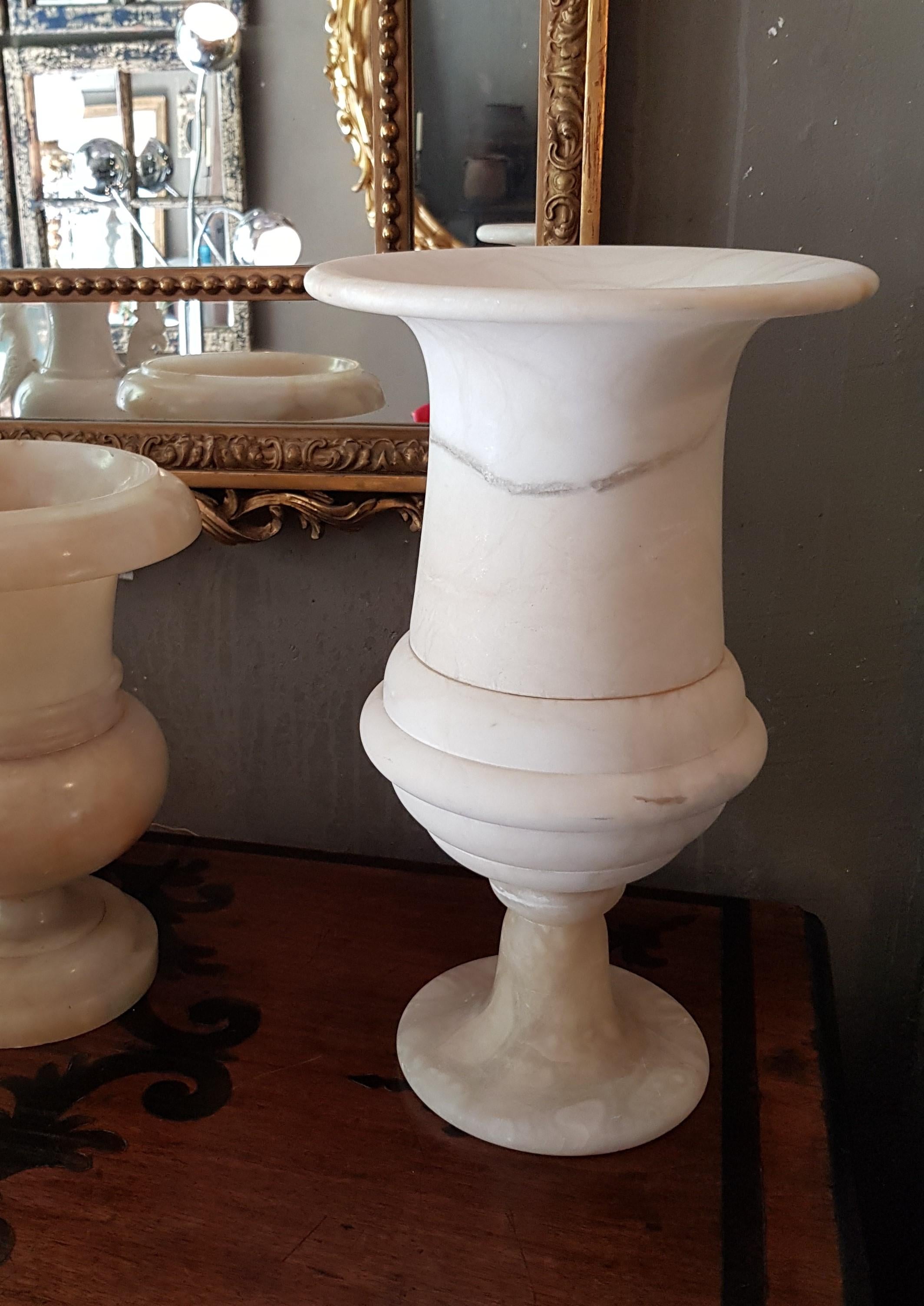 Art Deco Alabaster Urn Uplighter Lamp (custom made listing for M. ) In Good Condition In Barcelona, ES