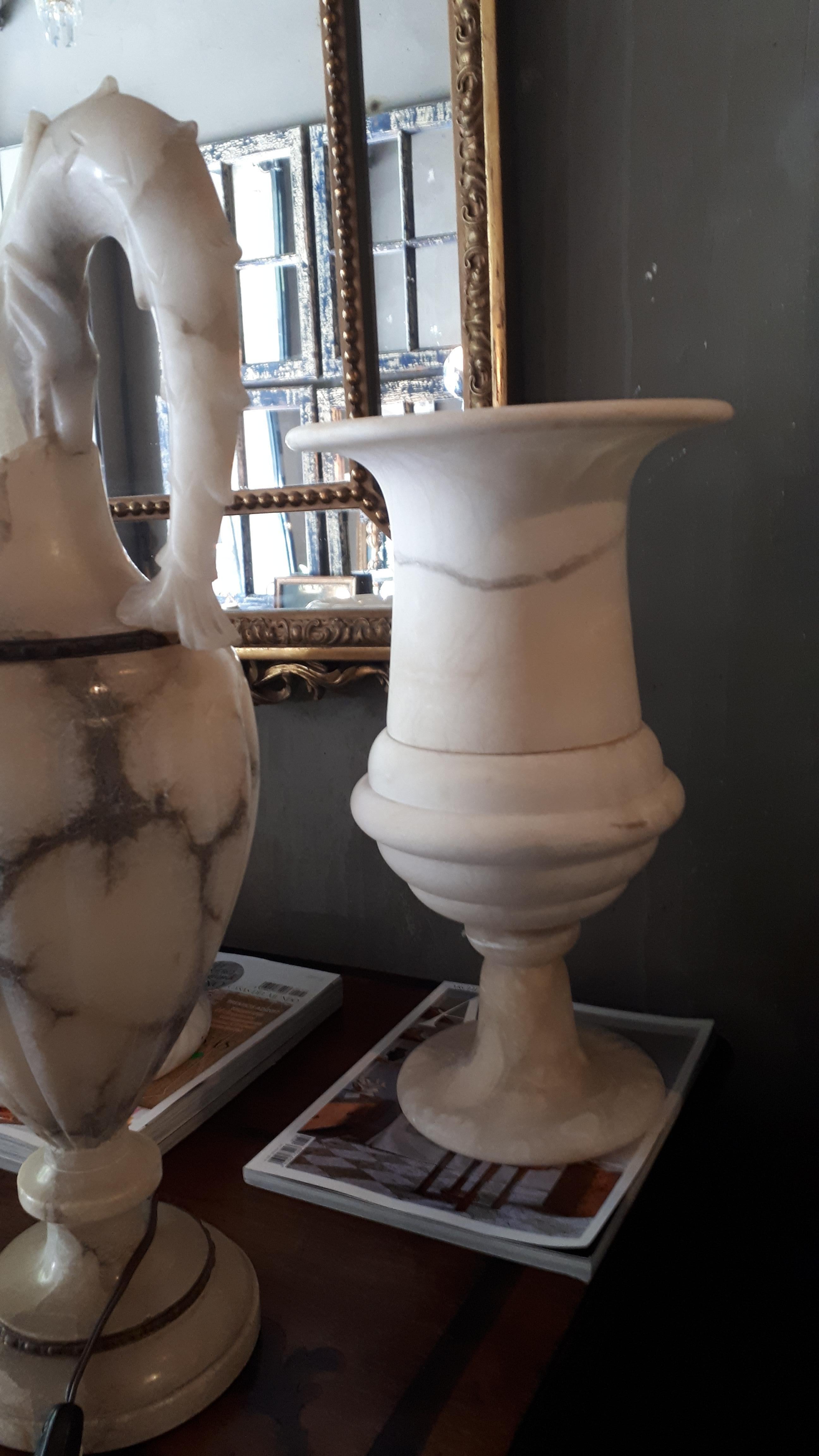 20th Century Art Deco Alabaster Urn Uplighter Lamp (custom made listing for M. )