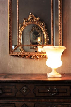 Art Deco Alabaster Urn Uplighter Lamp, Spain, 1930s