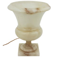 Art Deco Alabaster-Urne Uplighter Lampe:: Spanien:: 1930er Jahre