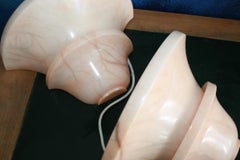 Art Deco Alabaster Wall Sconces Light Pink
