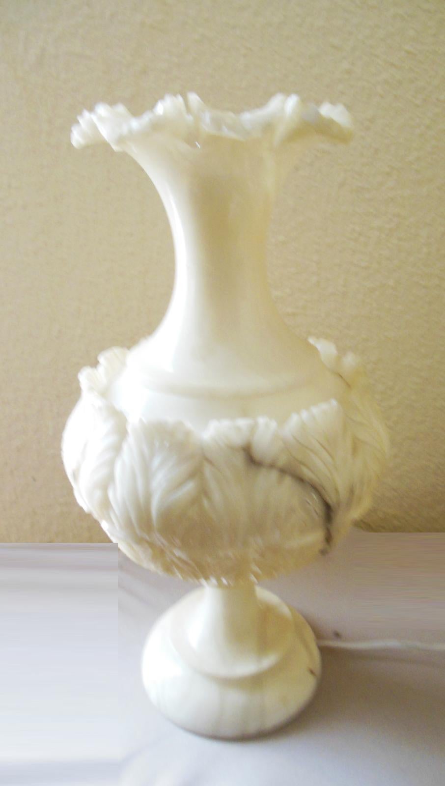 Art Deco Alabaster White Table Lamp, Italy, First Half of The 20th Century 5