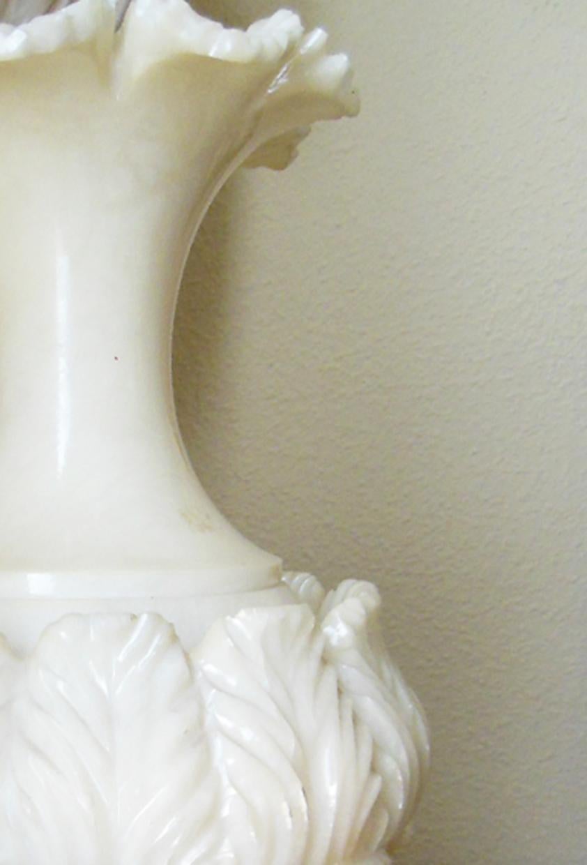 Art Deco Alabaster White Table Lamp, Italy, First Half of The 20th Century 13