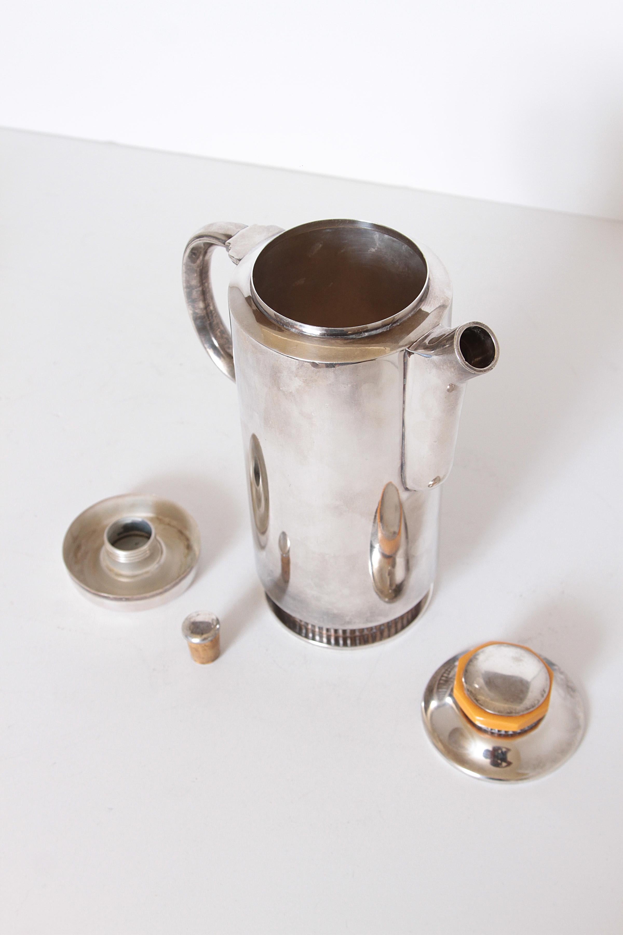 Art Deco Albert Feinauer Silver Plate / Catalin Cocktail Set for Barbour Silver 5