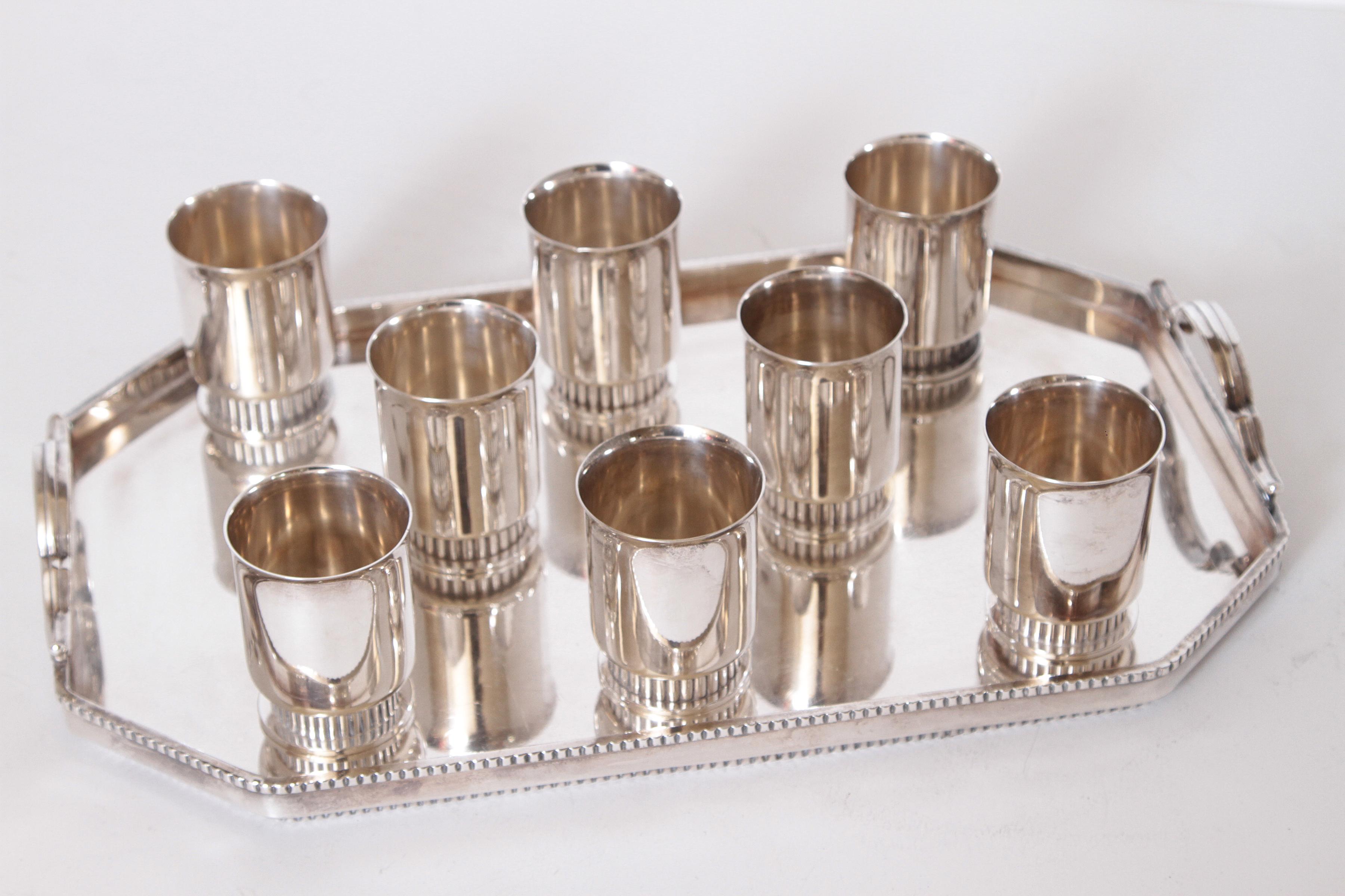 Art Deco Albert Feinauer Silver Plate / Catalin Cocktail Set for Barbour Silver 7