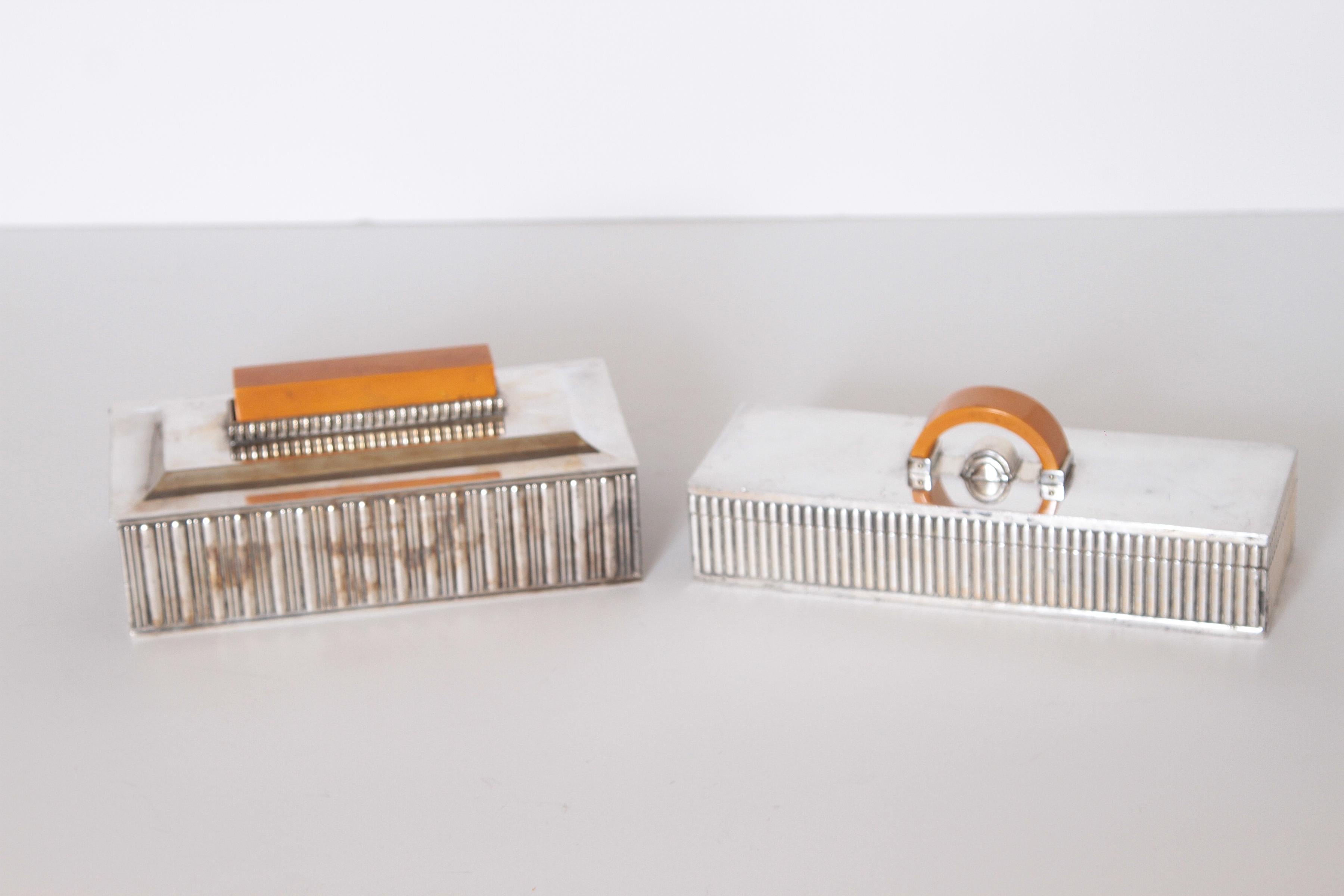 Art Deco Albert Feinauer Silver Plate / Catalin Cocktail Set for Barbour Silver 14