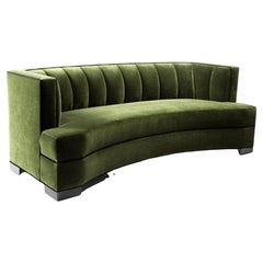 Art Deco Alessandra Curved Sofa Handcrafted by JAMES by Jimmy Delaurentis