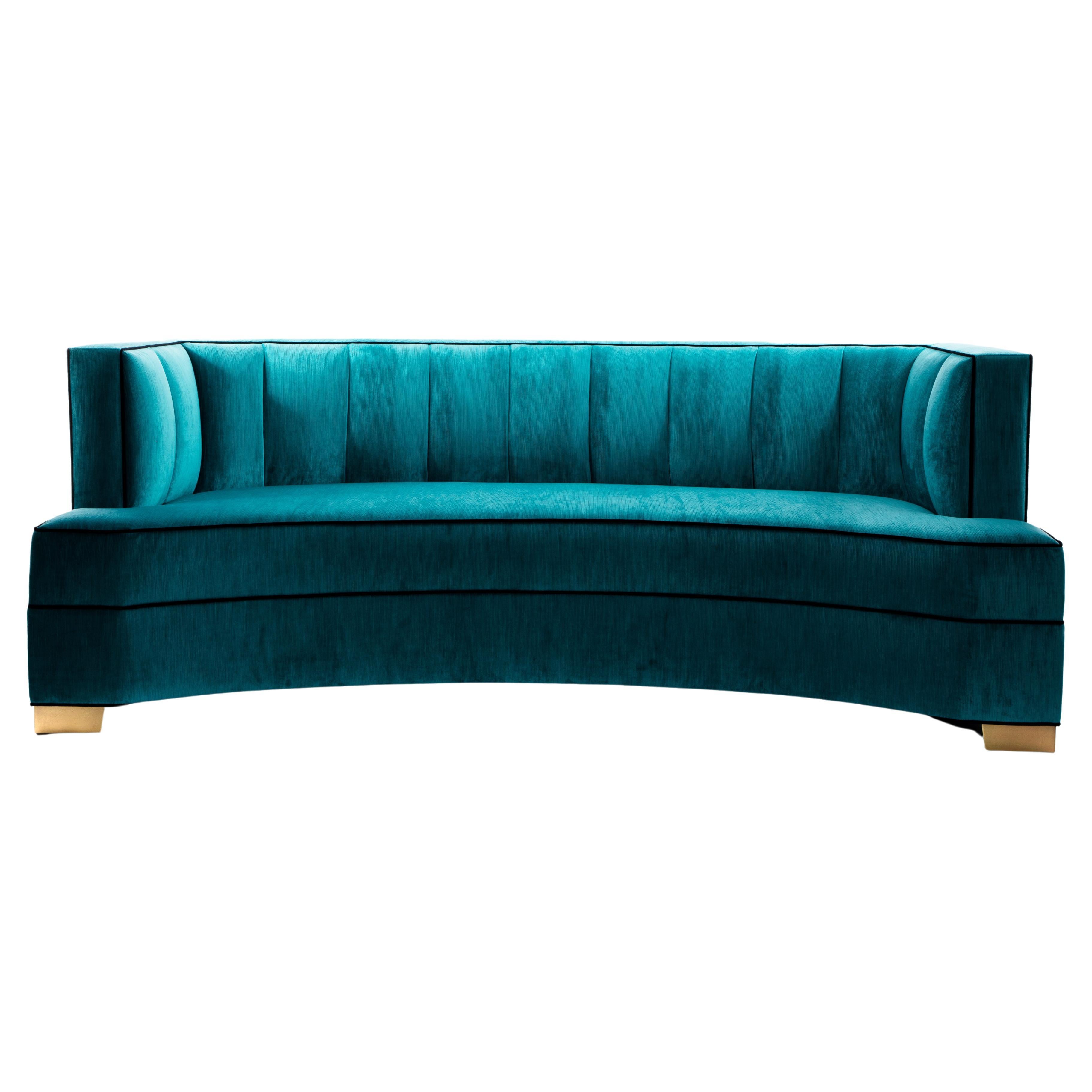 Meet Alessandra, the definition of old Hollywood glamour. From rounded back to channel-tufting, her curves embrace as you relax on her stunning frame. Whether clothed in velvet, wool or mohair, this sleek sofa adds refinement and class to any