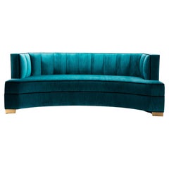 Art Deco Alessandra Curved Sofa Handcrafted by JAMES by Jimmy DeLaurentis
