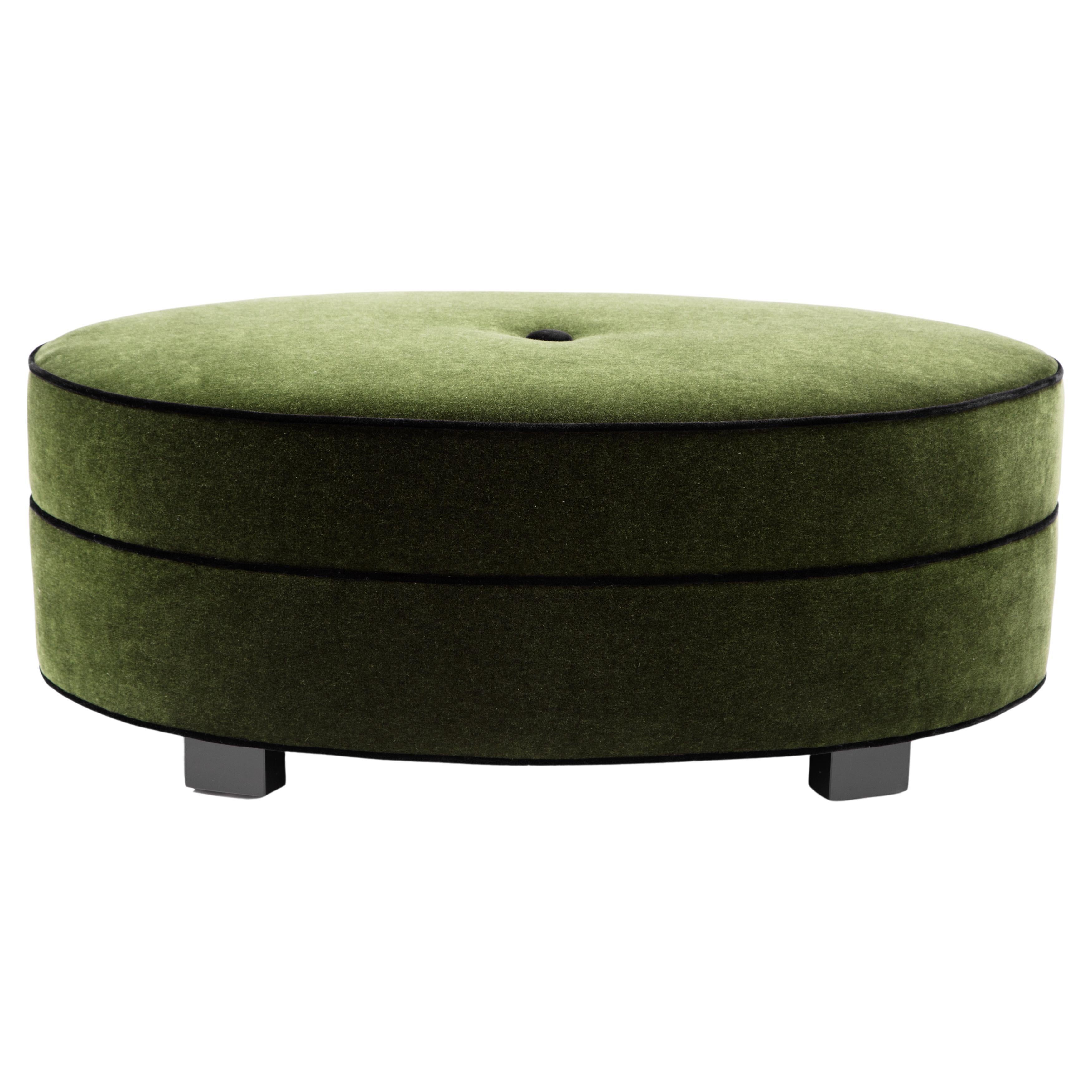 Art Deco Alessandra Ottoman Handcrafted by JAMES by Jimmy DeLaurentis For Sale