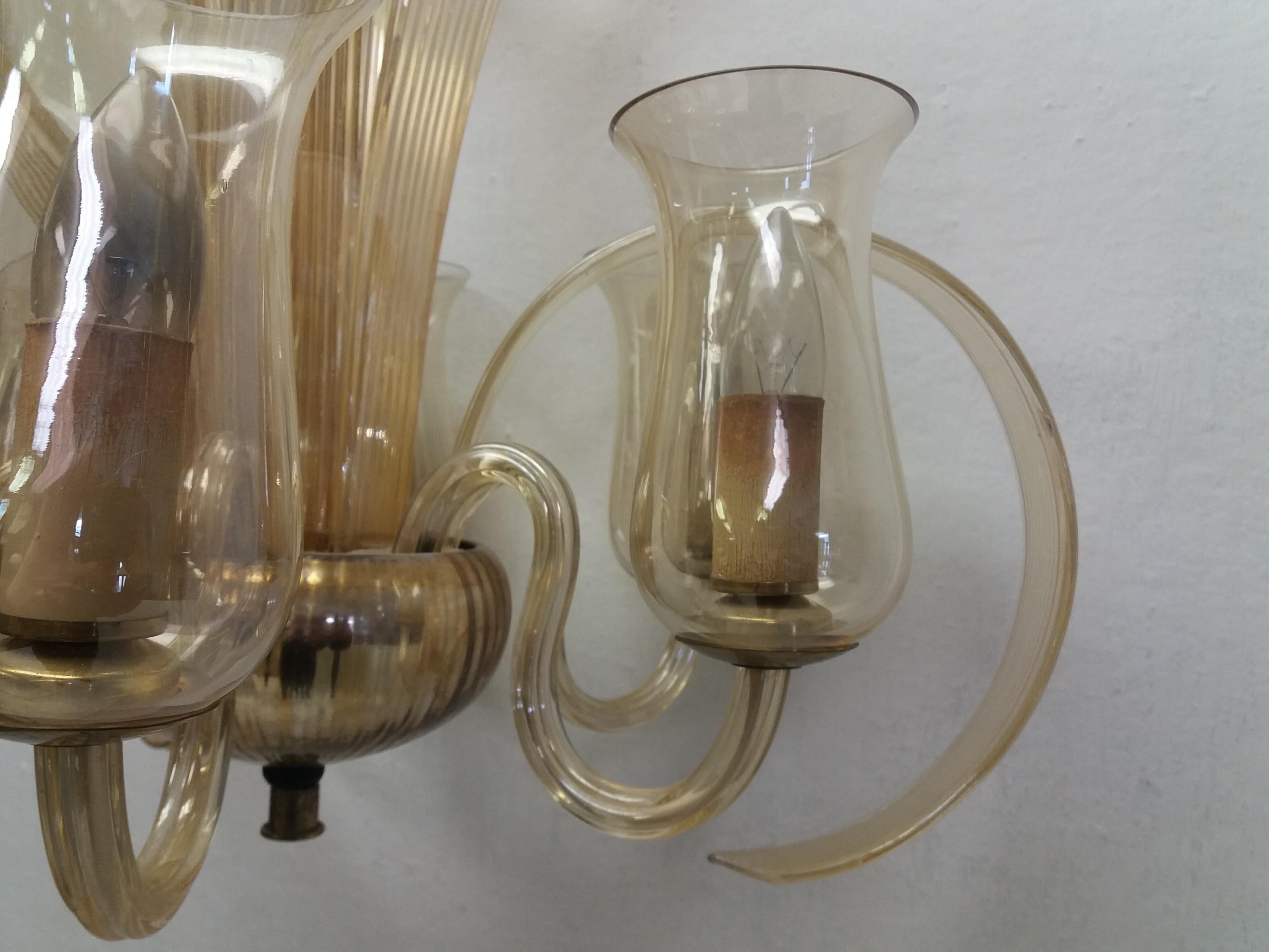 Art Deco All Glass Chandelier, 1930's For Sale 6