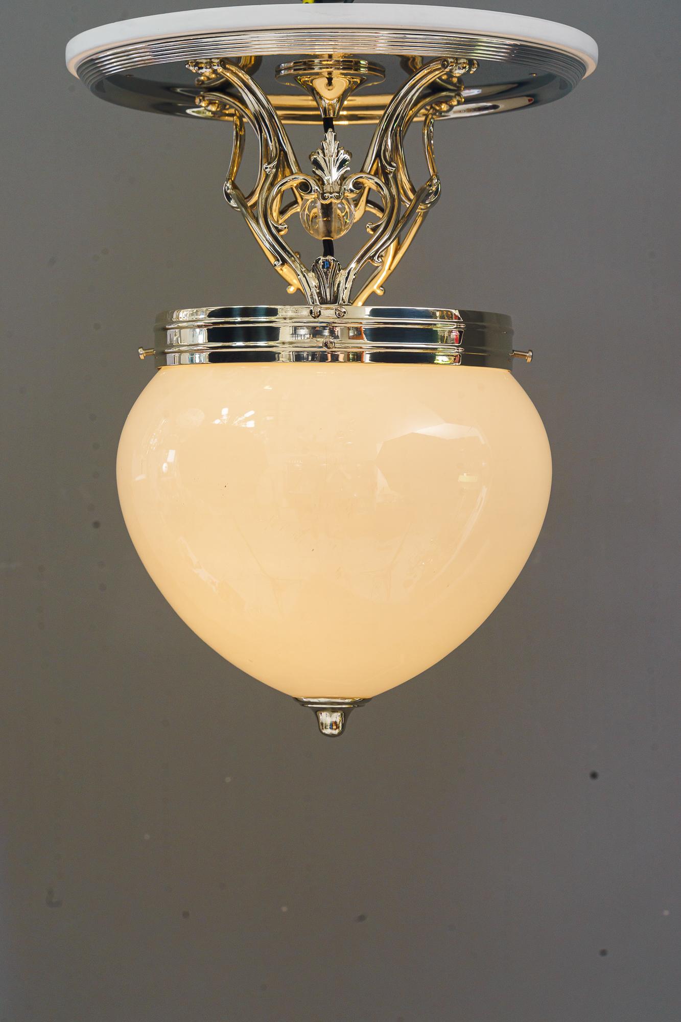 Alpaca Art Déco  Lampe de plafond viennoise des années 1920 en vente 2