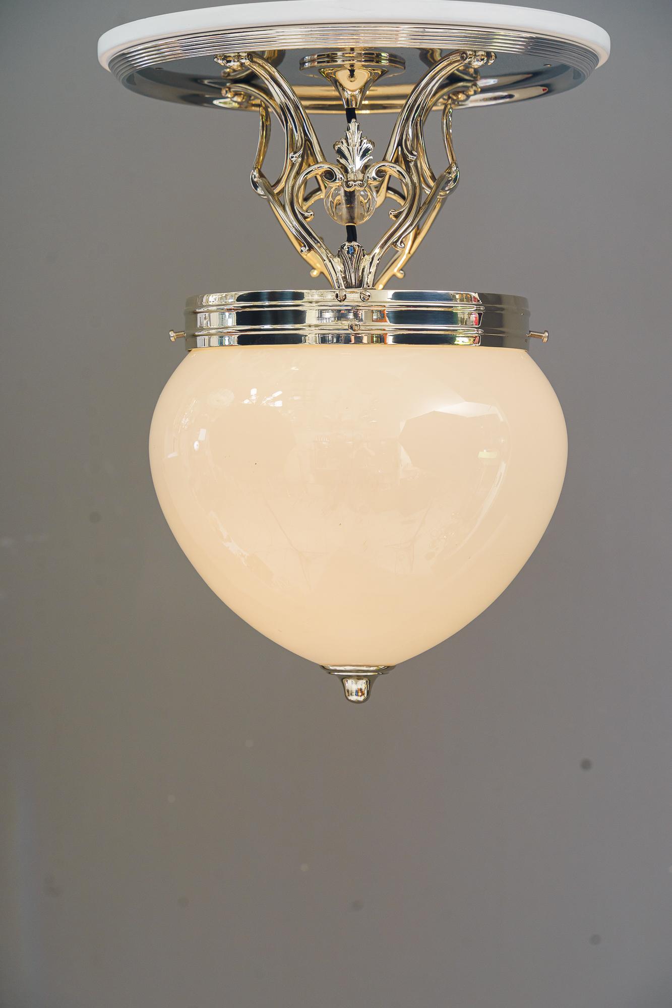 Art Deco alpaca  ceileing lamp vienna around 1920s For Sale 5