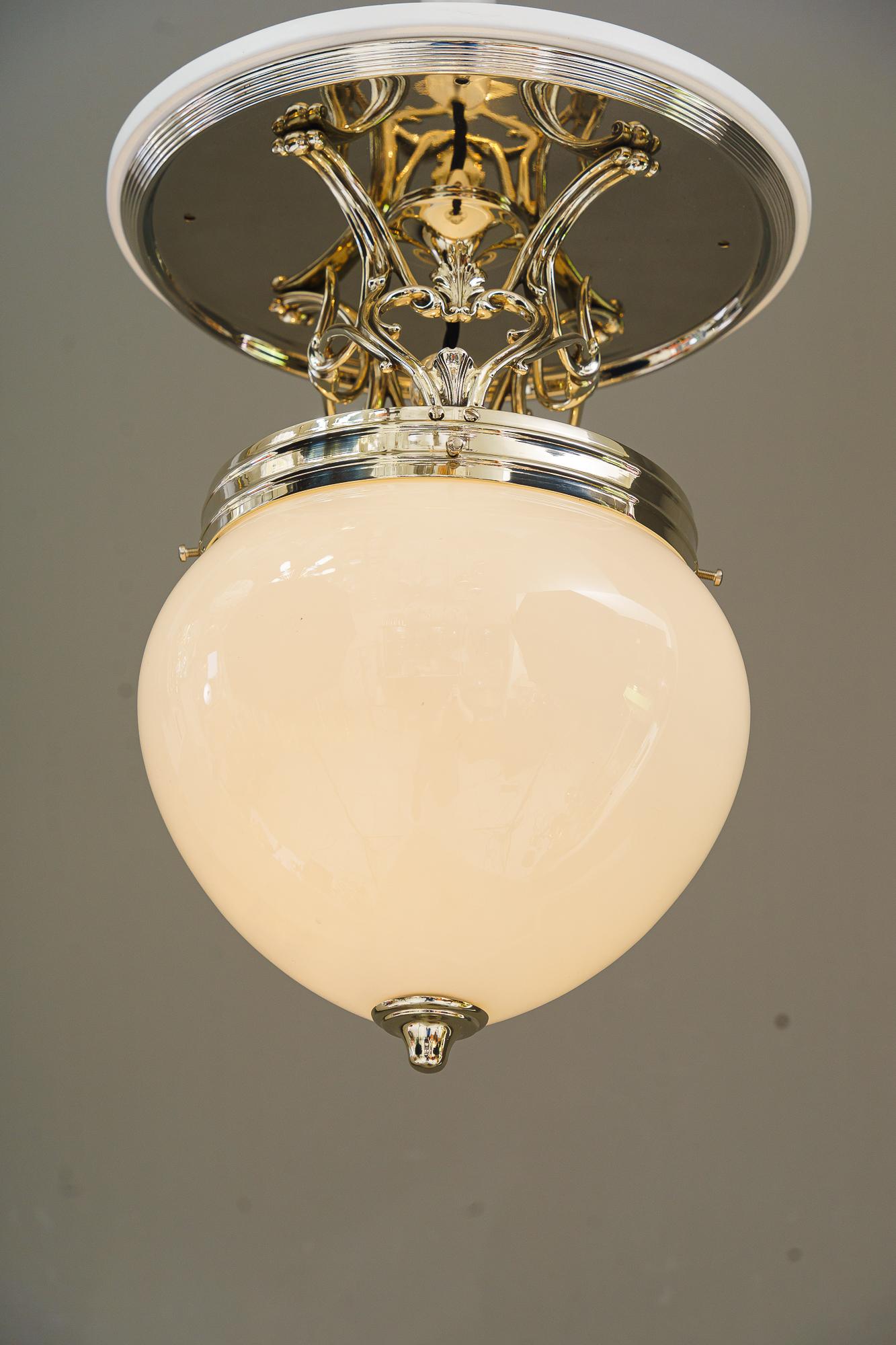 Art Deco alpaca  ceileing lamp vienna around 1920s For Sale 6