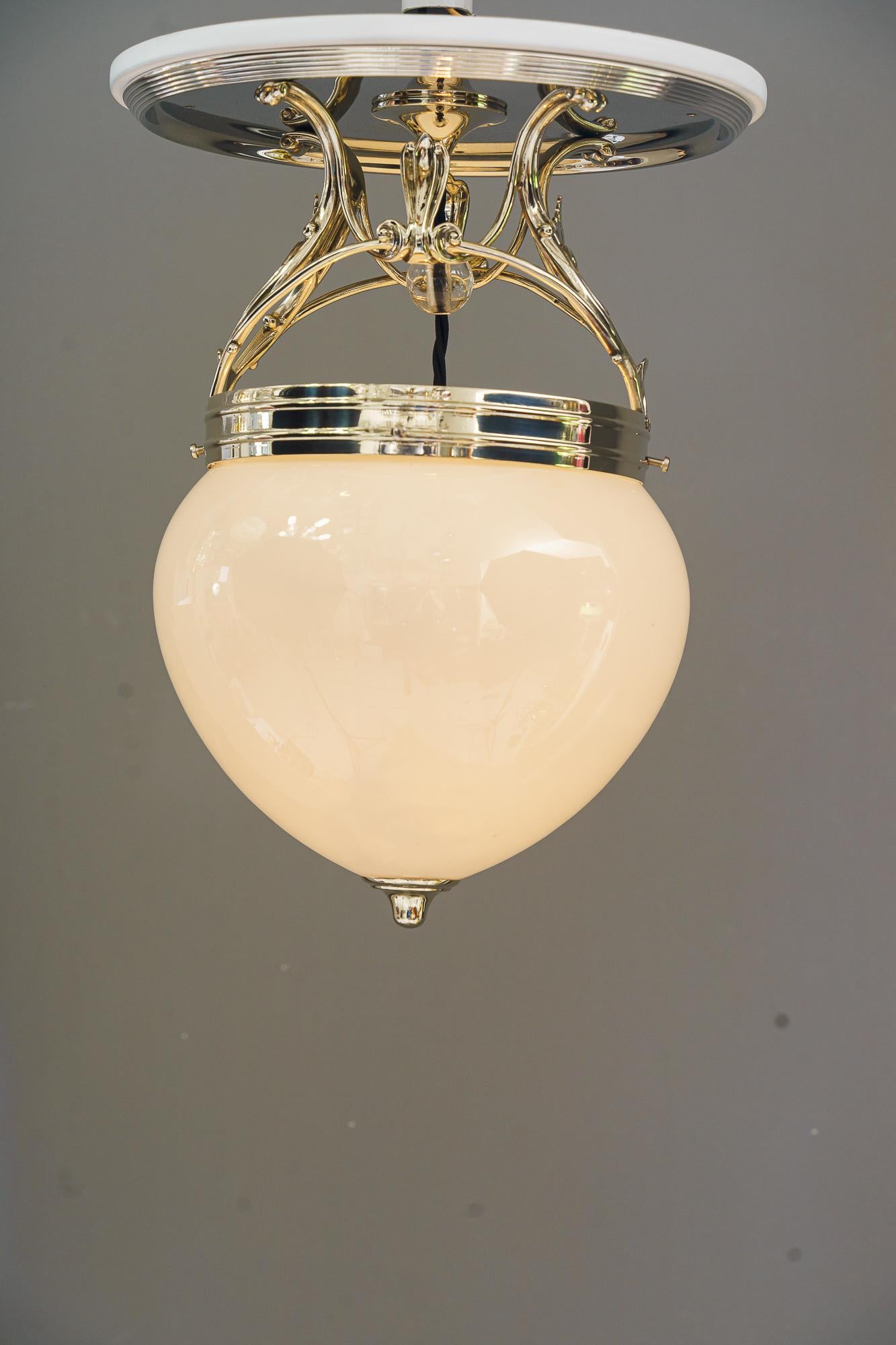 Art Deco alpaca  ceileing lamp vienna around 1920s For Sale 10