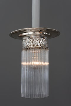 Art Deco Alpaka-Deckenlampe:: um 1920