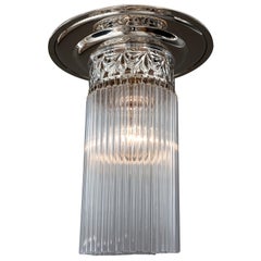 Art Deco Alpaca Ceiling Lamp, circa 1920