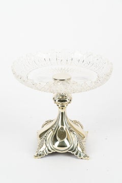 Art Deco Alpaca center piece with glass vienna 1920s