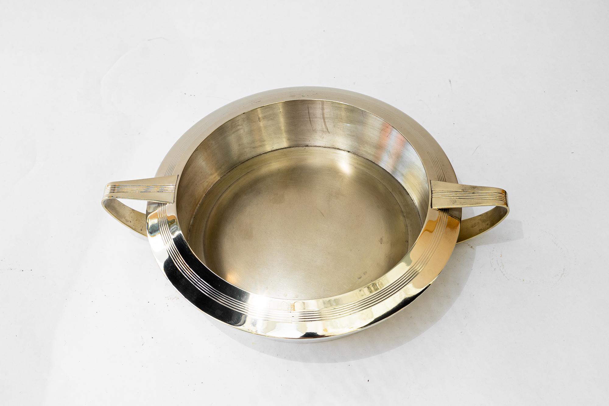 Art Deco Alpaka Servierschale Wien um 1920
