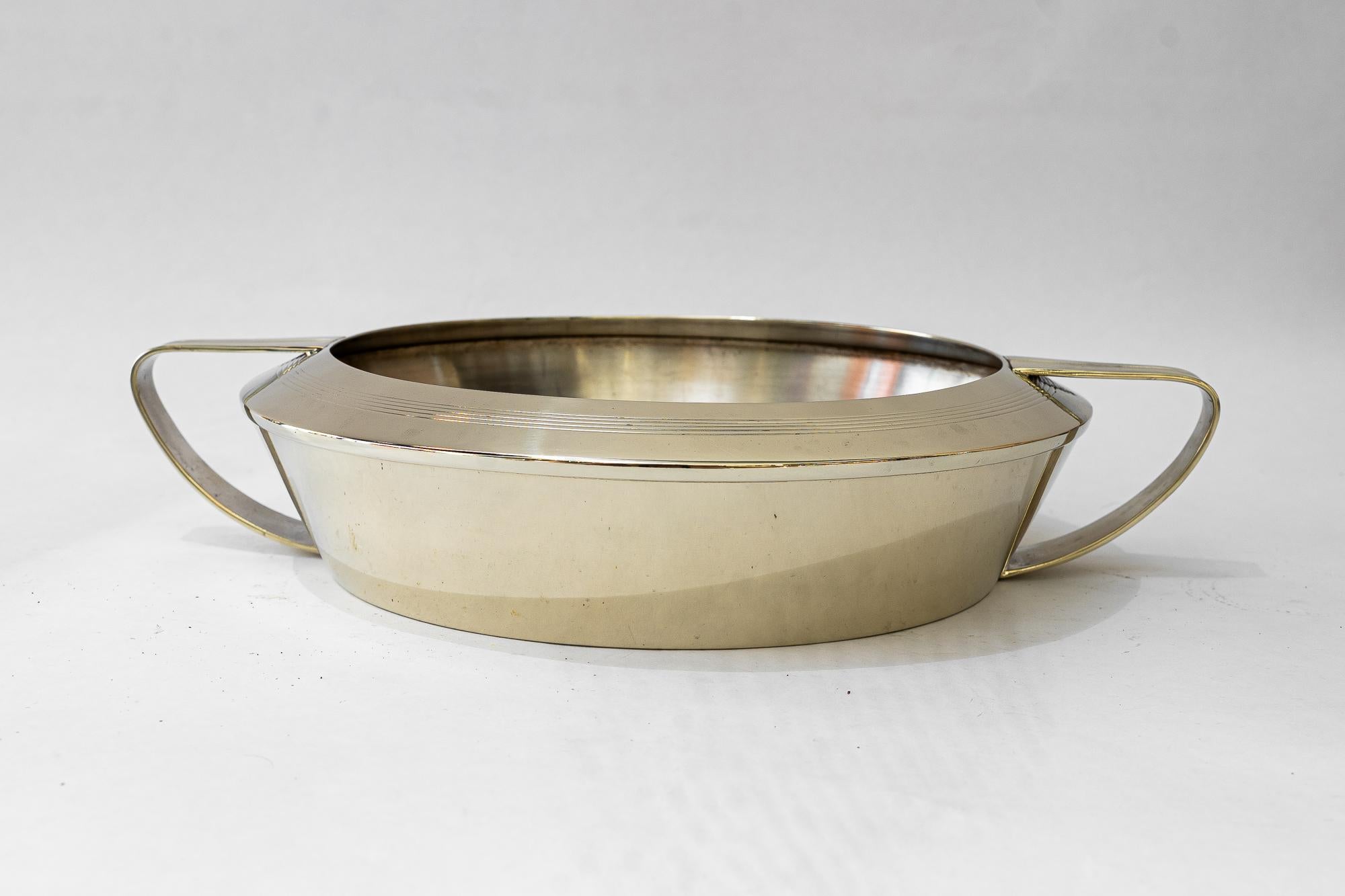 Art Deco Alpaka Servierschale Wien um 1920 (Art déco) im Angebot