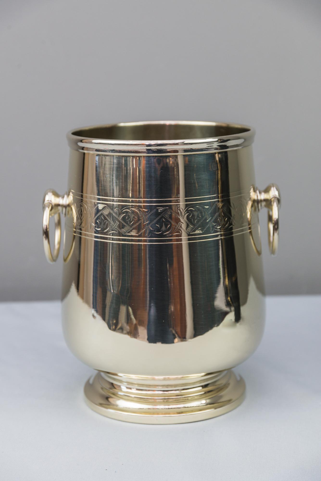 Art Deco Alpaca wine cooler, circa 1920s
Polished and stove enamelled.