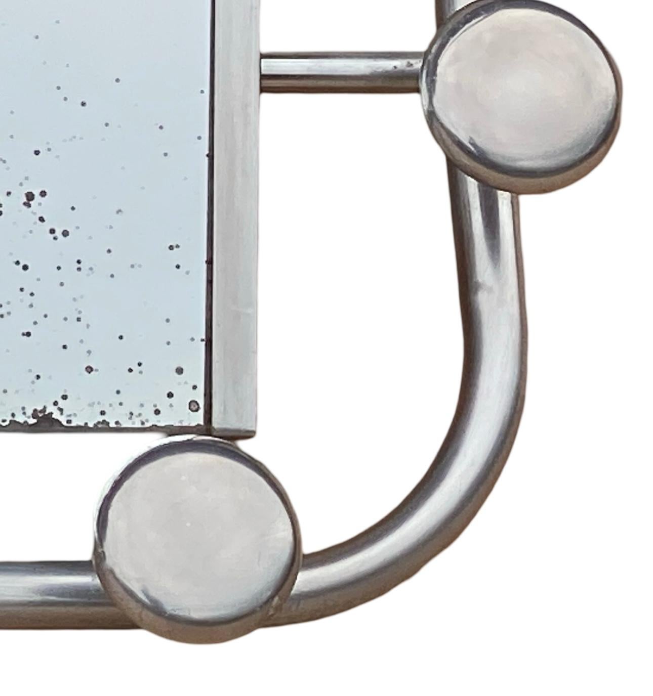 Art Deco Aluminium Coat Hooks and Vanity Mirror and Shelf For Sale 1