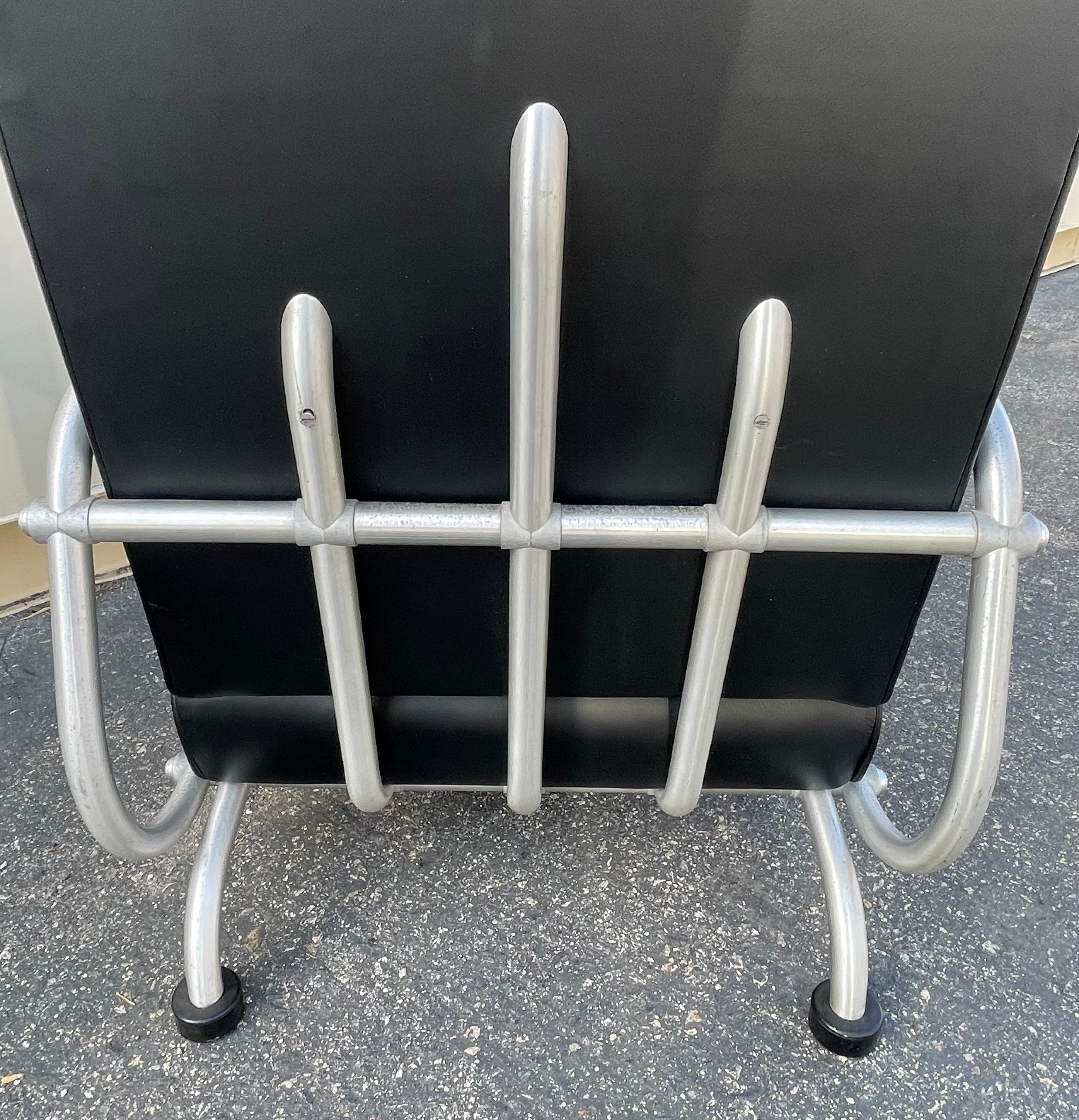 Art Deco Aluminum and Leather Lounge Chair by Warren McArthur 7