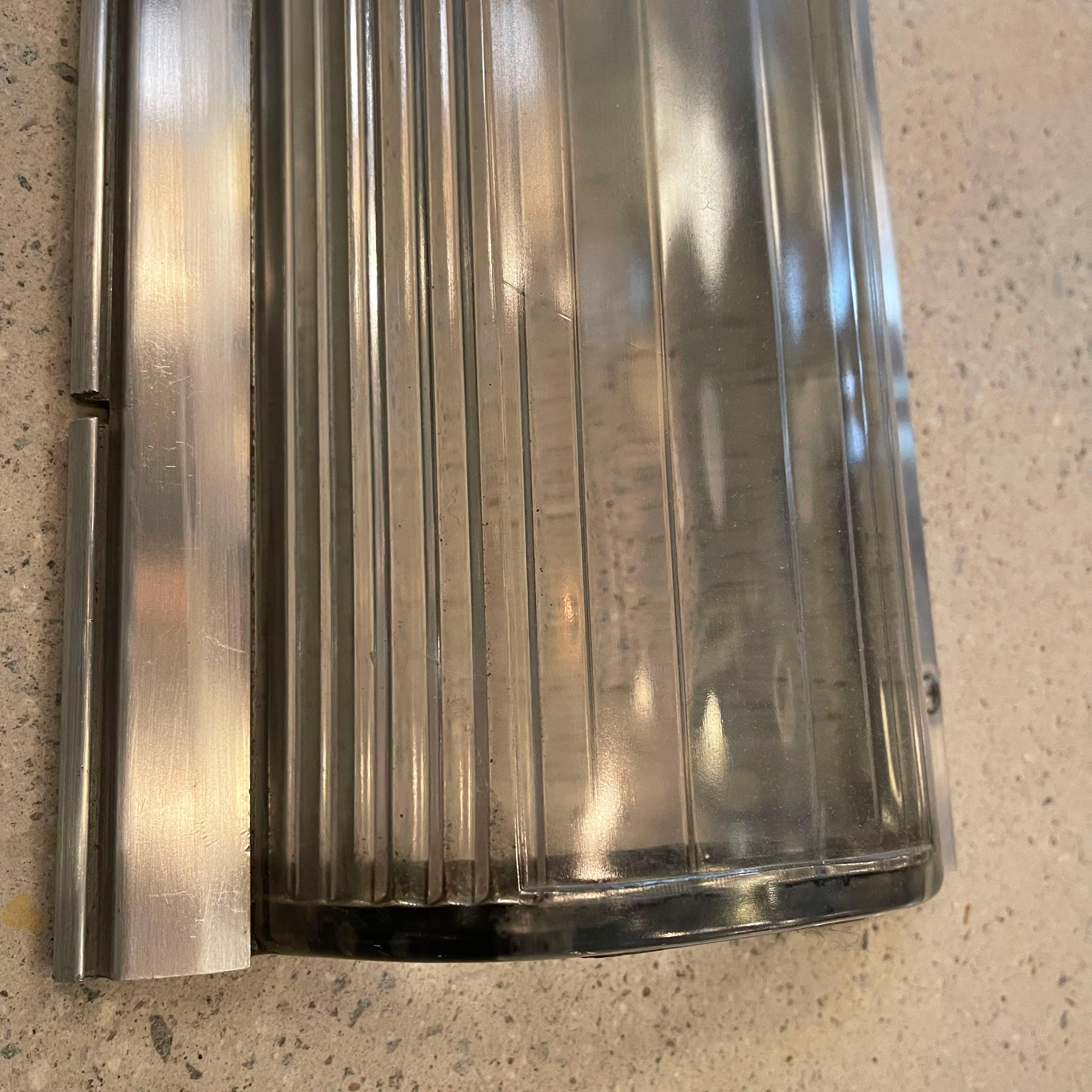 Art Deco Aluminum And Pyrex Glass Subway Light Covers For Sale 9