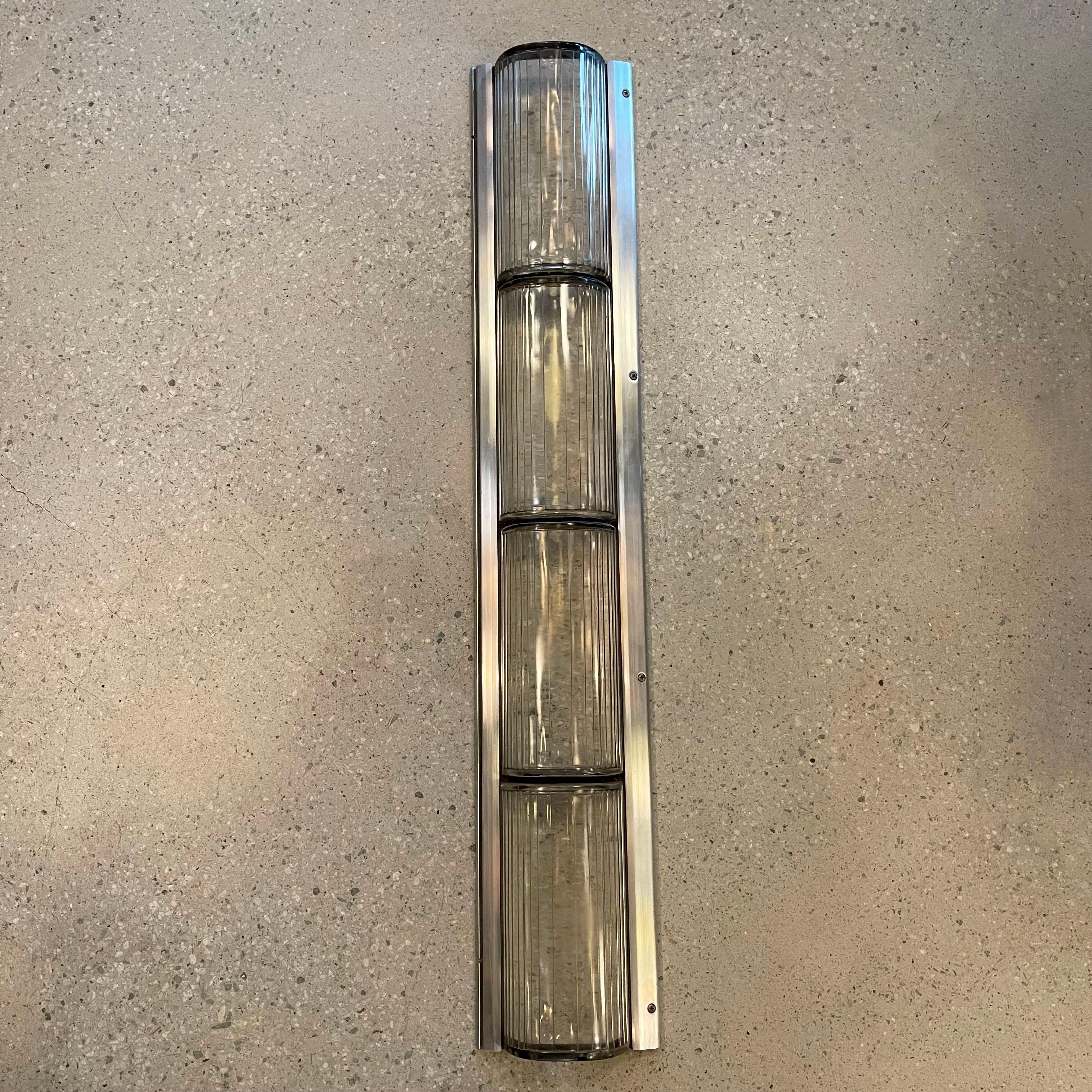 Art Deco Aluminium und Pyrex Glas Subway Light Abdeckungen (Art déco) im Angebot
