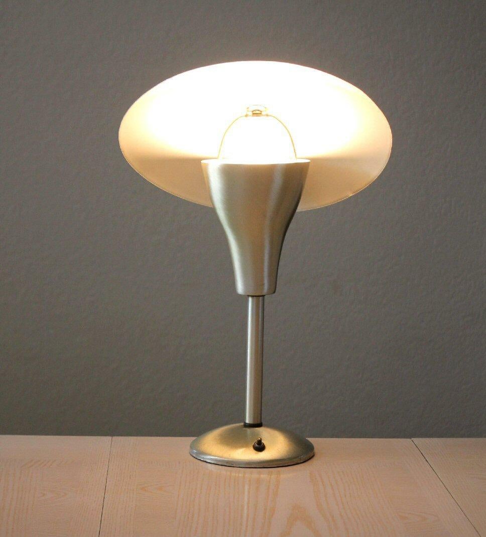 20th Century Art Deco Aluminum Bauhaus Era Reflector Lamp!  Machine Age 30s 40s Russel Wright For Sale