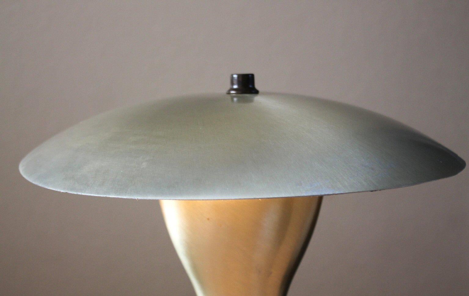 Art Deco Aluminum Bauhaus Era Reflector Lamp!  Machine Age 30s 40s Russel Wright For Sale 1