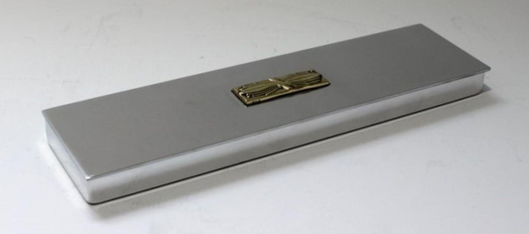 Art Deco Aluminum Box by Kensington For Sale 3