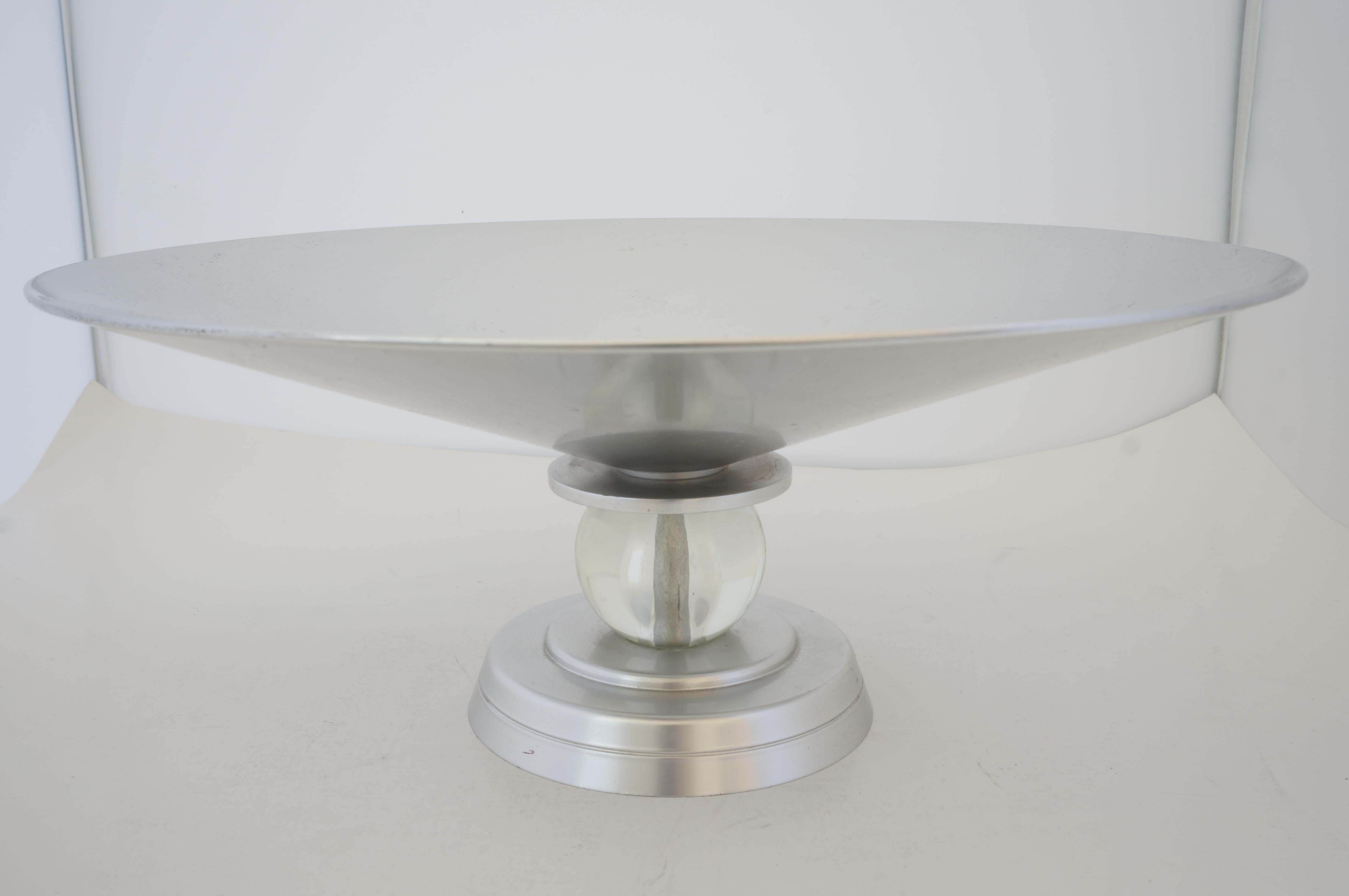 Art Deco Aluminum Compote Lurelle Guild for Kensington In Good Condition For Sale In West Palm Beach, FL