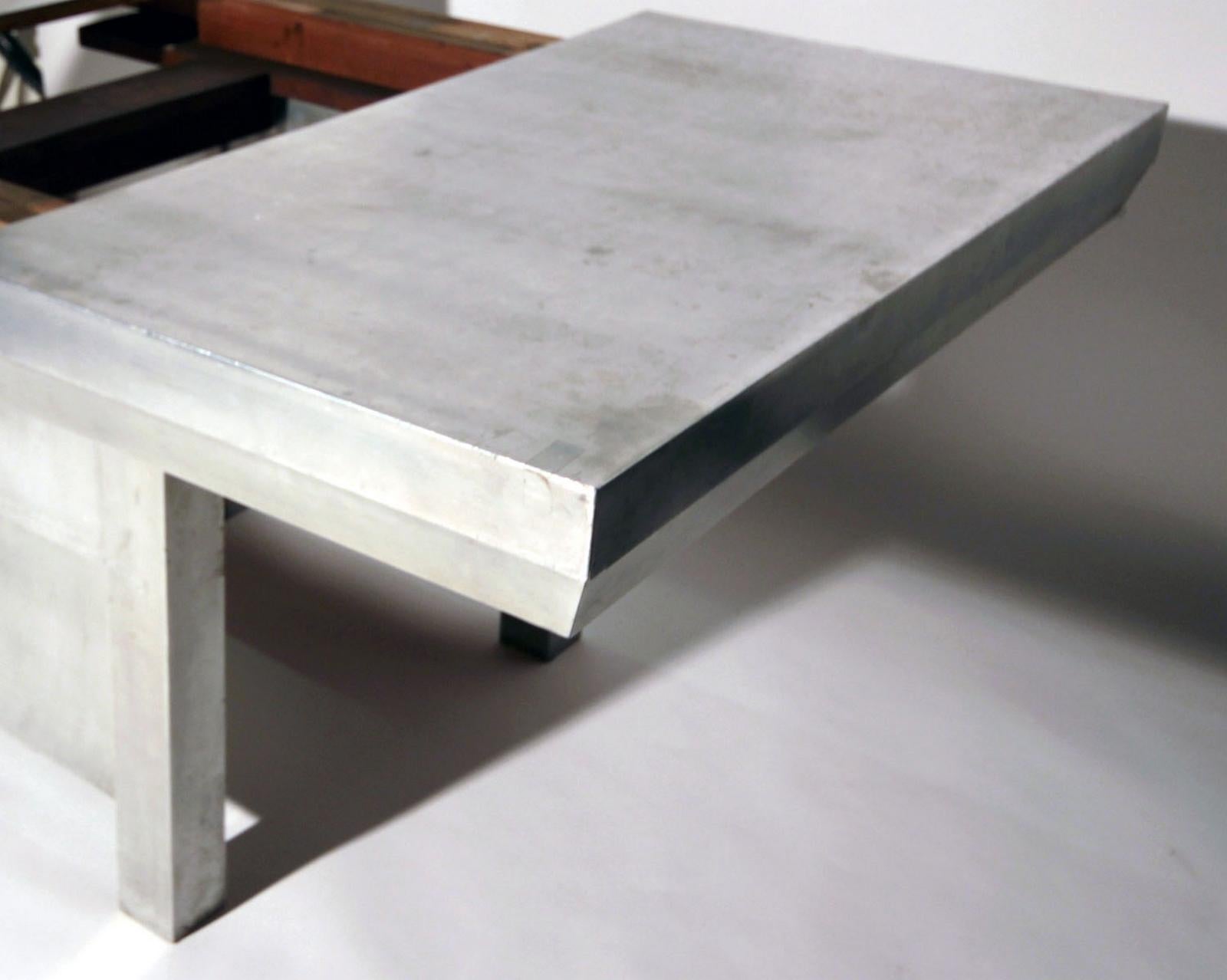 European Art Deco Aluminum Extension Table For Sale