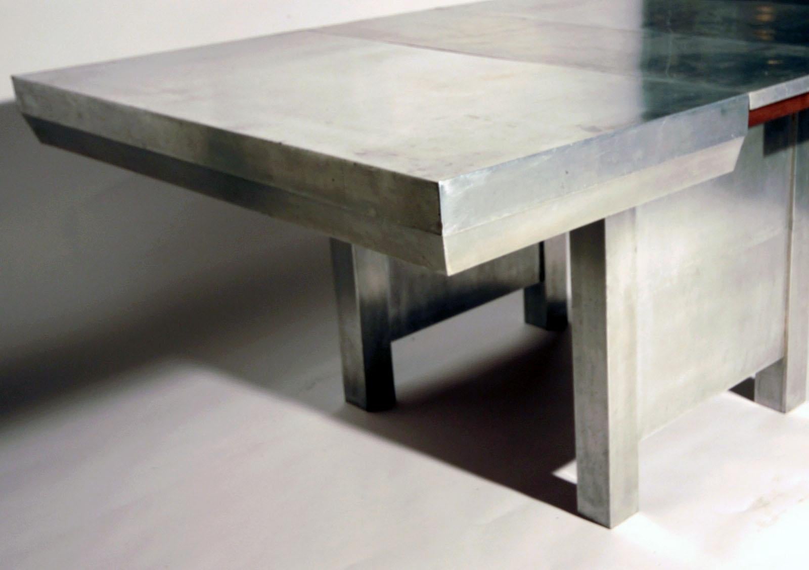 Art Deco Aluminum Extension Table In Good Condition For Sale In Paris, FR