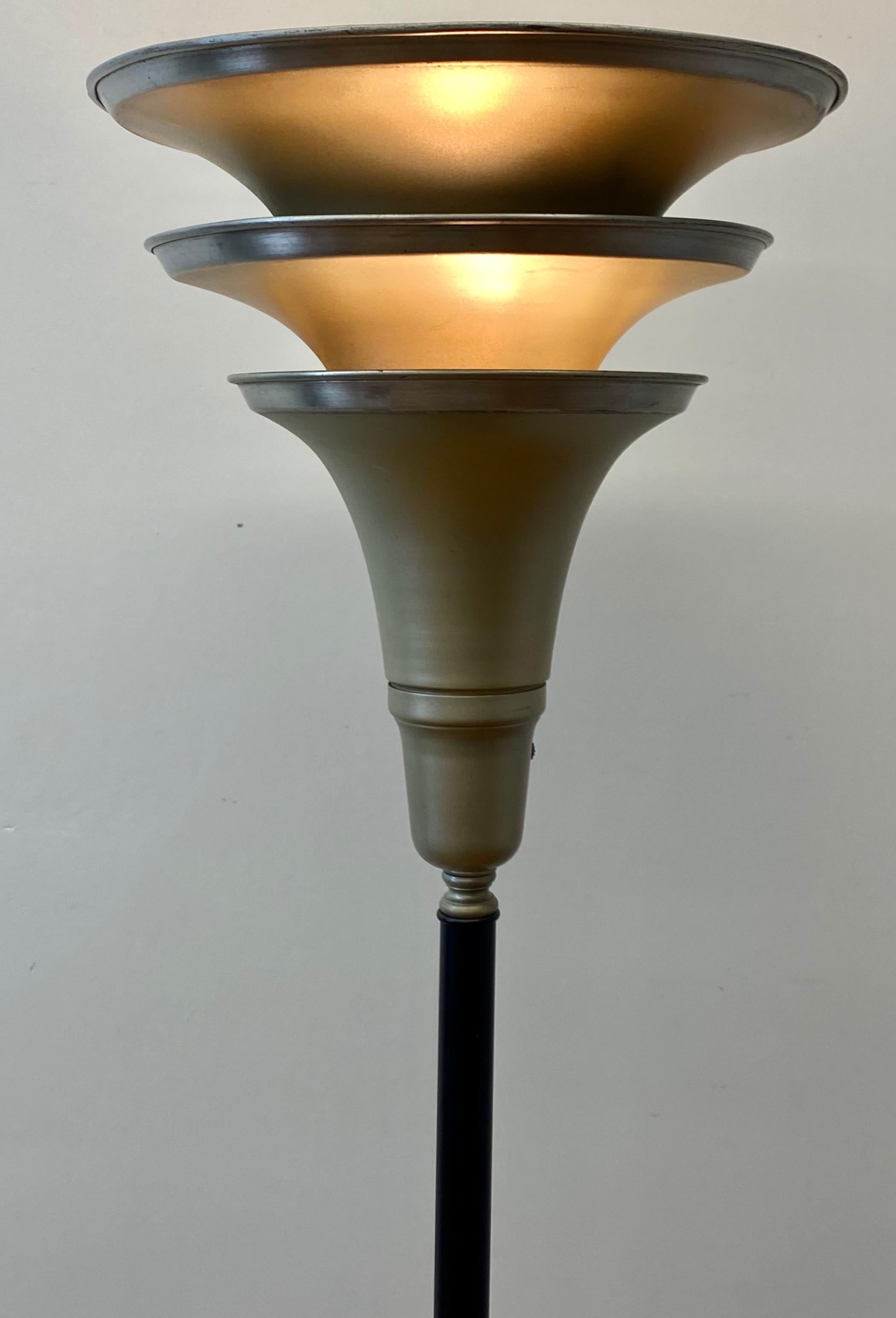 Art Deco Aluminum Free Standing Floor Lamp, C.1940s 1