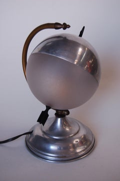 Art Deco Aluminum Globe "Saturn" Swiveling Table Lamp