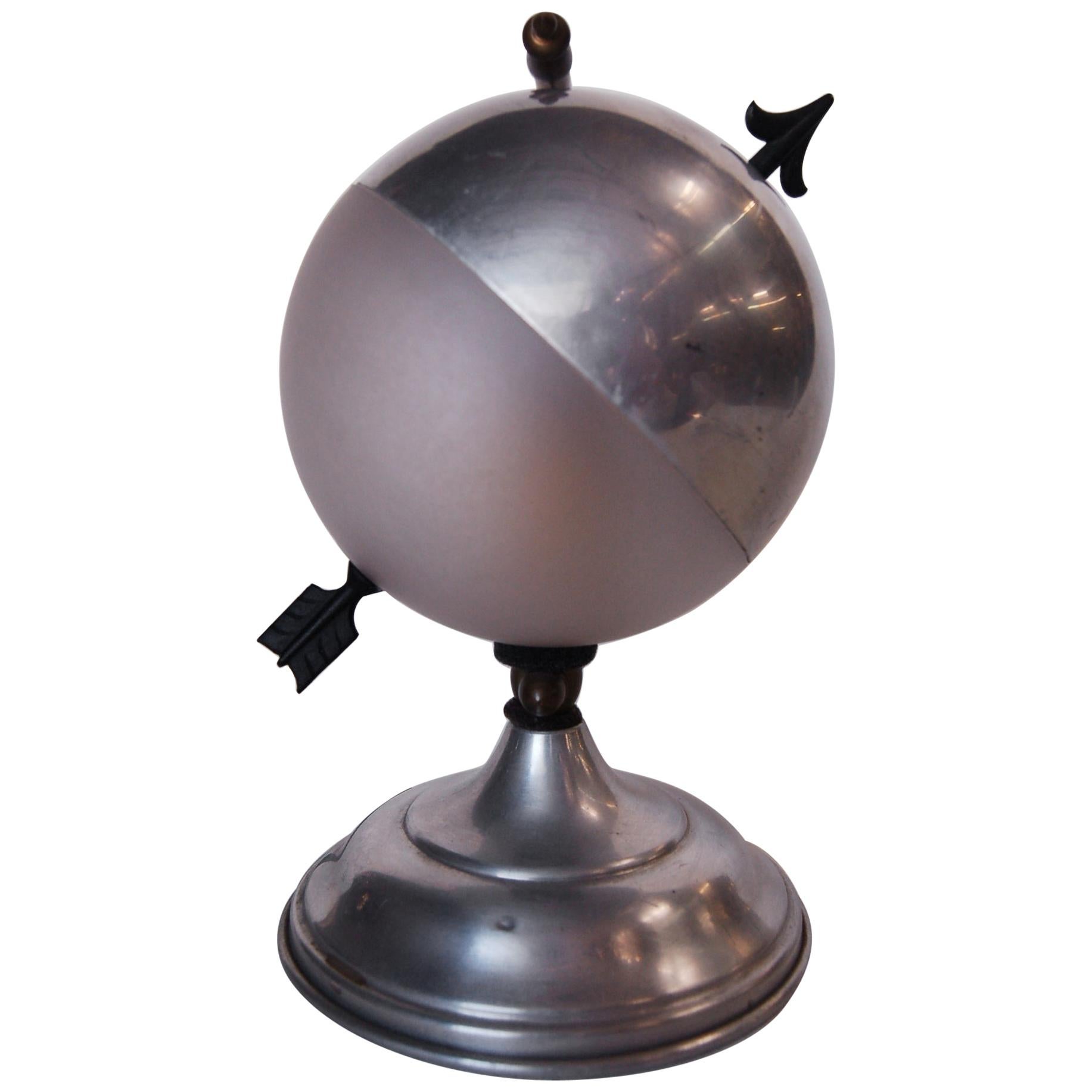 Art Deco Aluminum Globe "Saturn" Swiveling Table Lamp