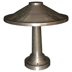 Art Deco Aluminum Lamp and Shade